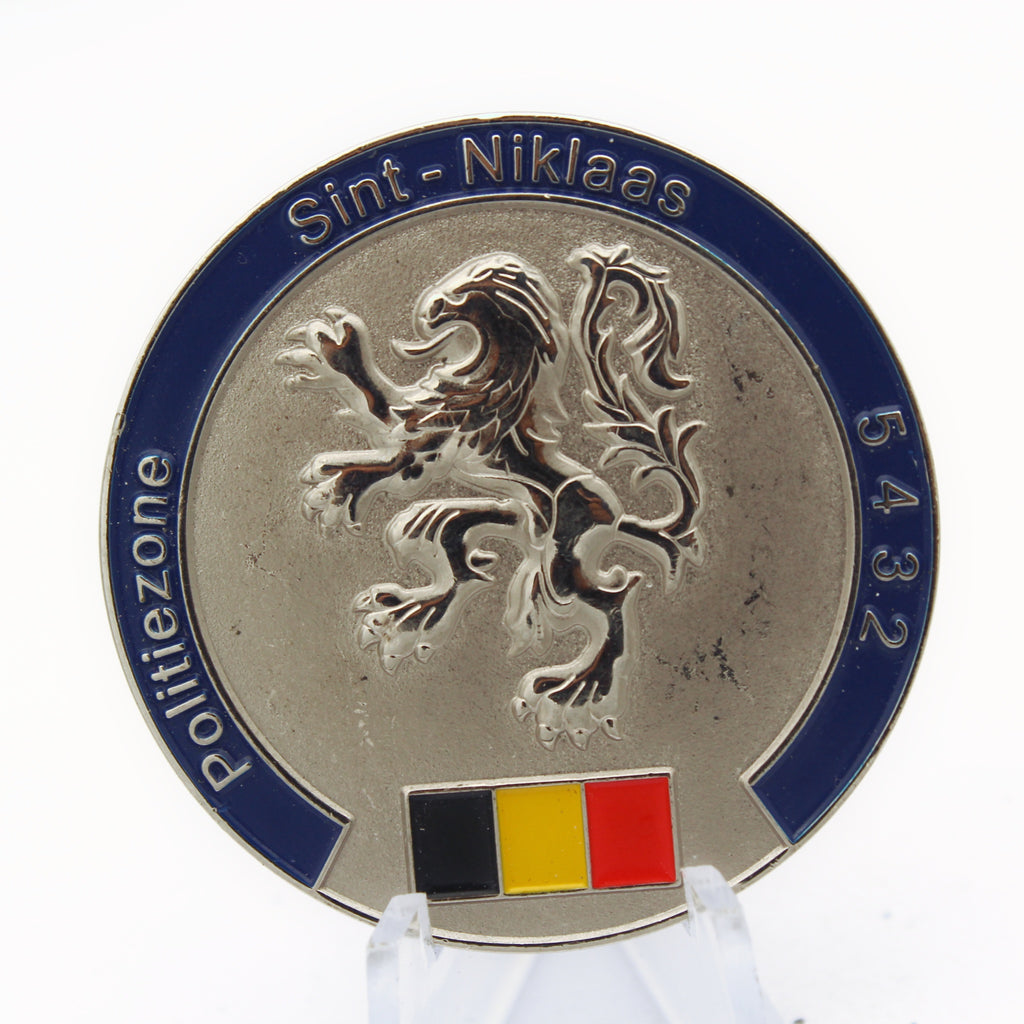 Belgium Sint Niklaas Police Zone Challenge Coin 1.75” Copper Politiezone Lokale Politie