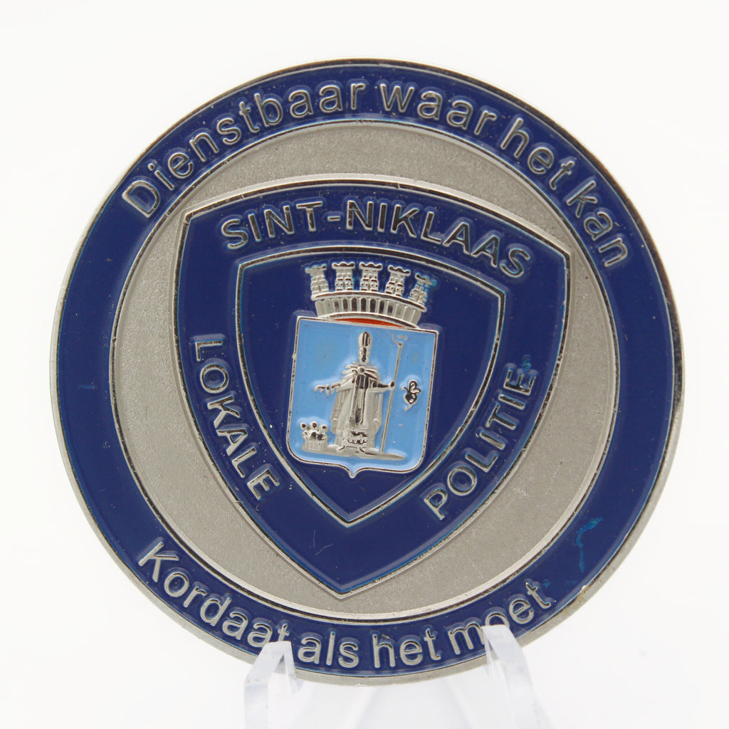 Belgium Sint Niklaas Police Zone Challenge Coin 1.75” Copper Politiezone Lokale Politie