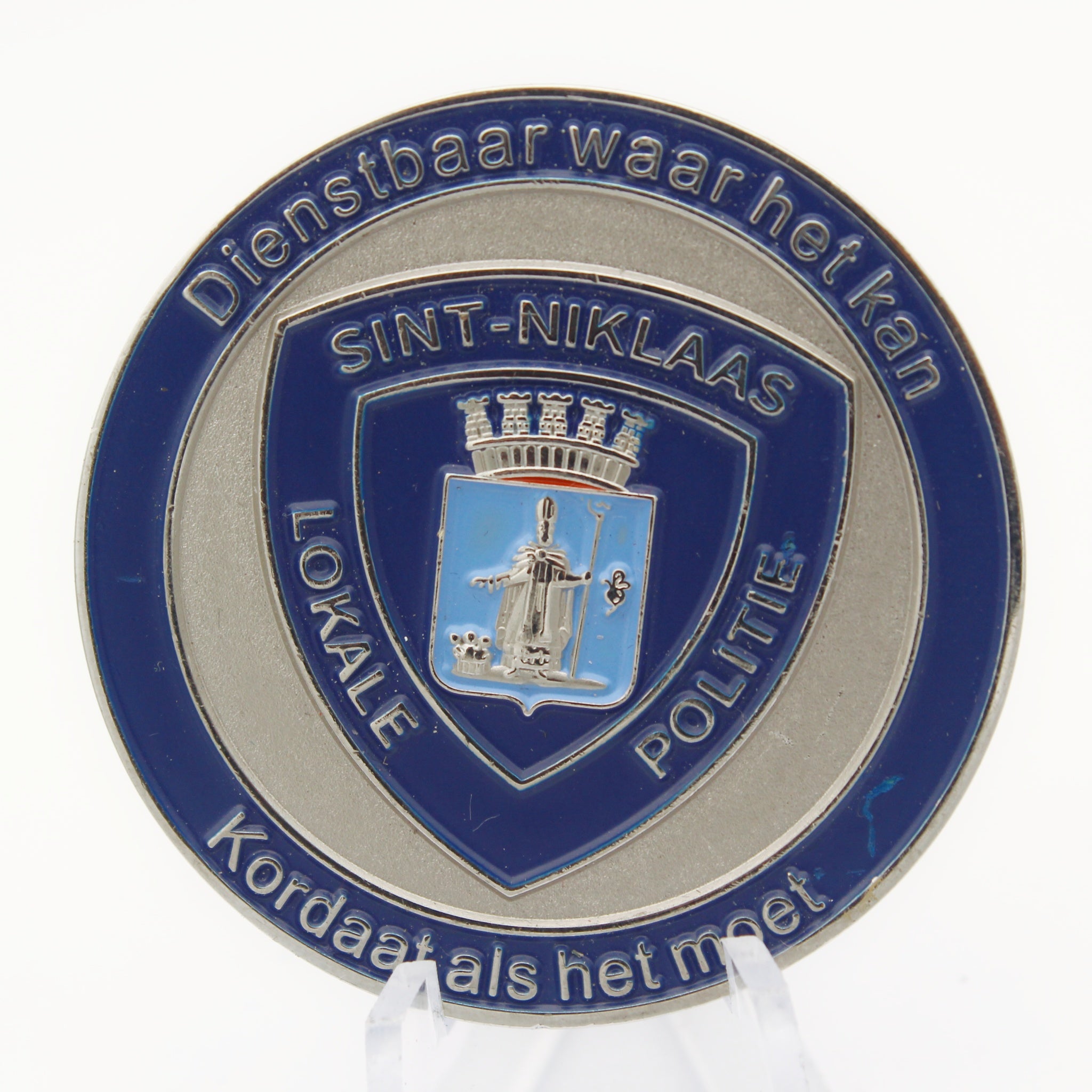 Belgium Sint Niklaas Police Zone Challenge Coin 1.75” Copper Politiezone Lokale Politie