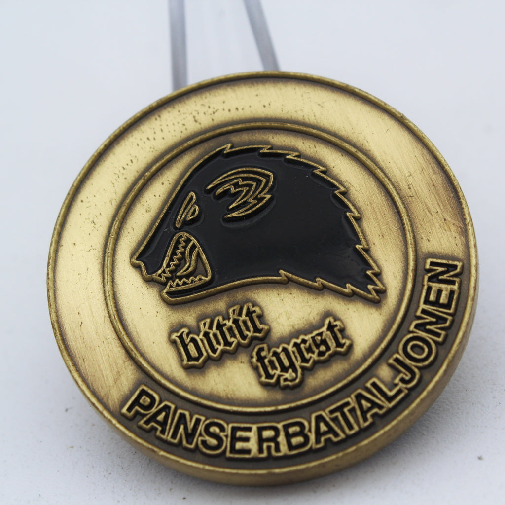 Norway Panserbataljonen Black Forest Challenge Coin 1.55” Copper Armored Battalion Pre-Owned