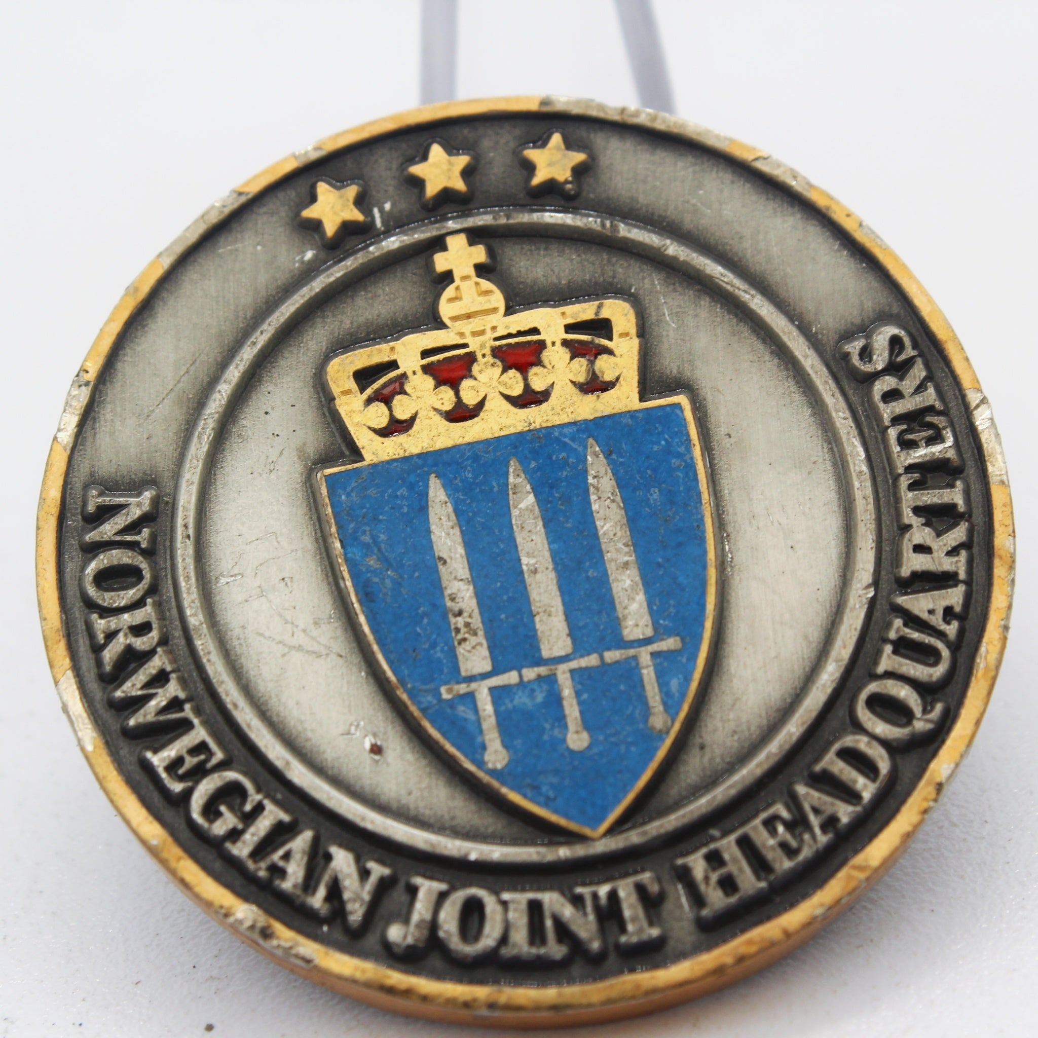 Norwegian Joint Headquarters Commander For Excellence Challenge Coin 1.5" Copper Used Collectible