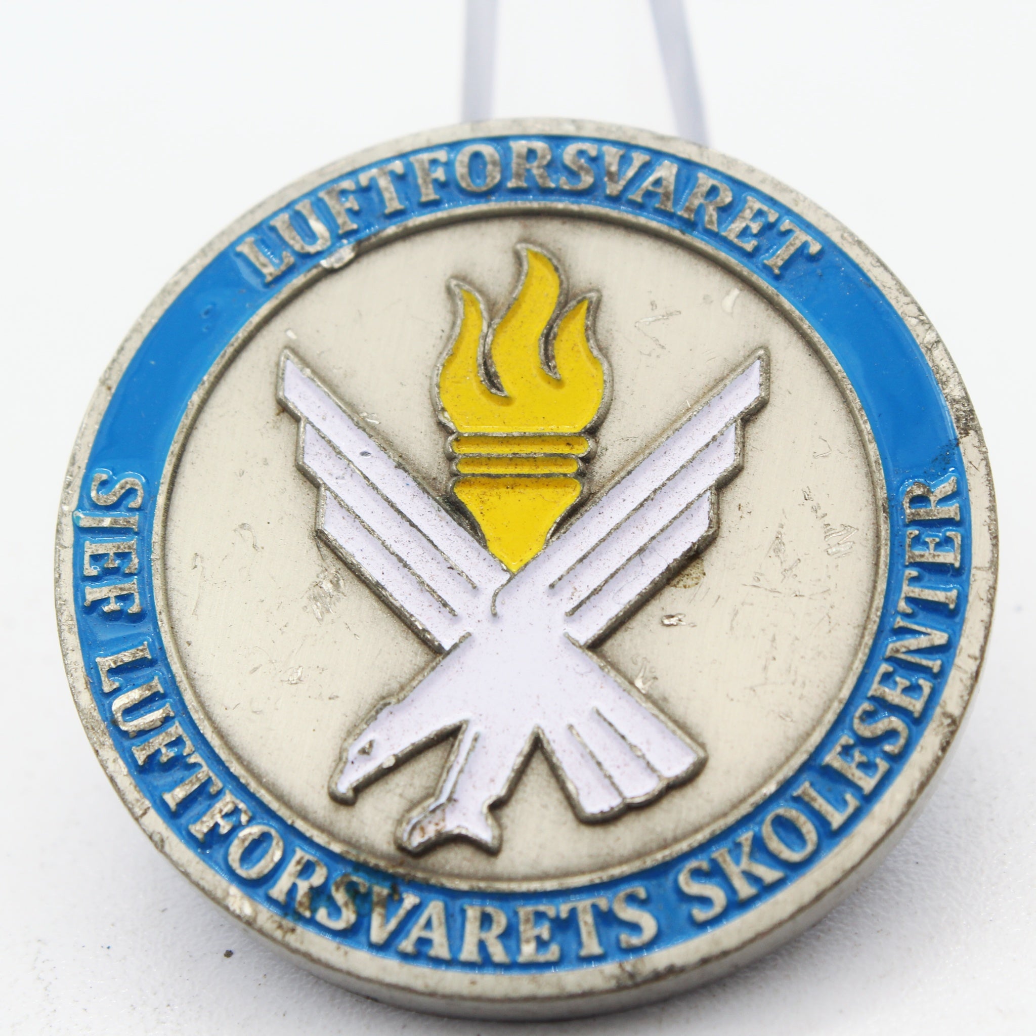 Norwegian Air Force Luftforsvarets Skolesenter Commander Training Centre Challenge Coin 1.5" Copper Used Collectible