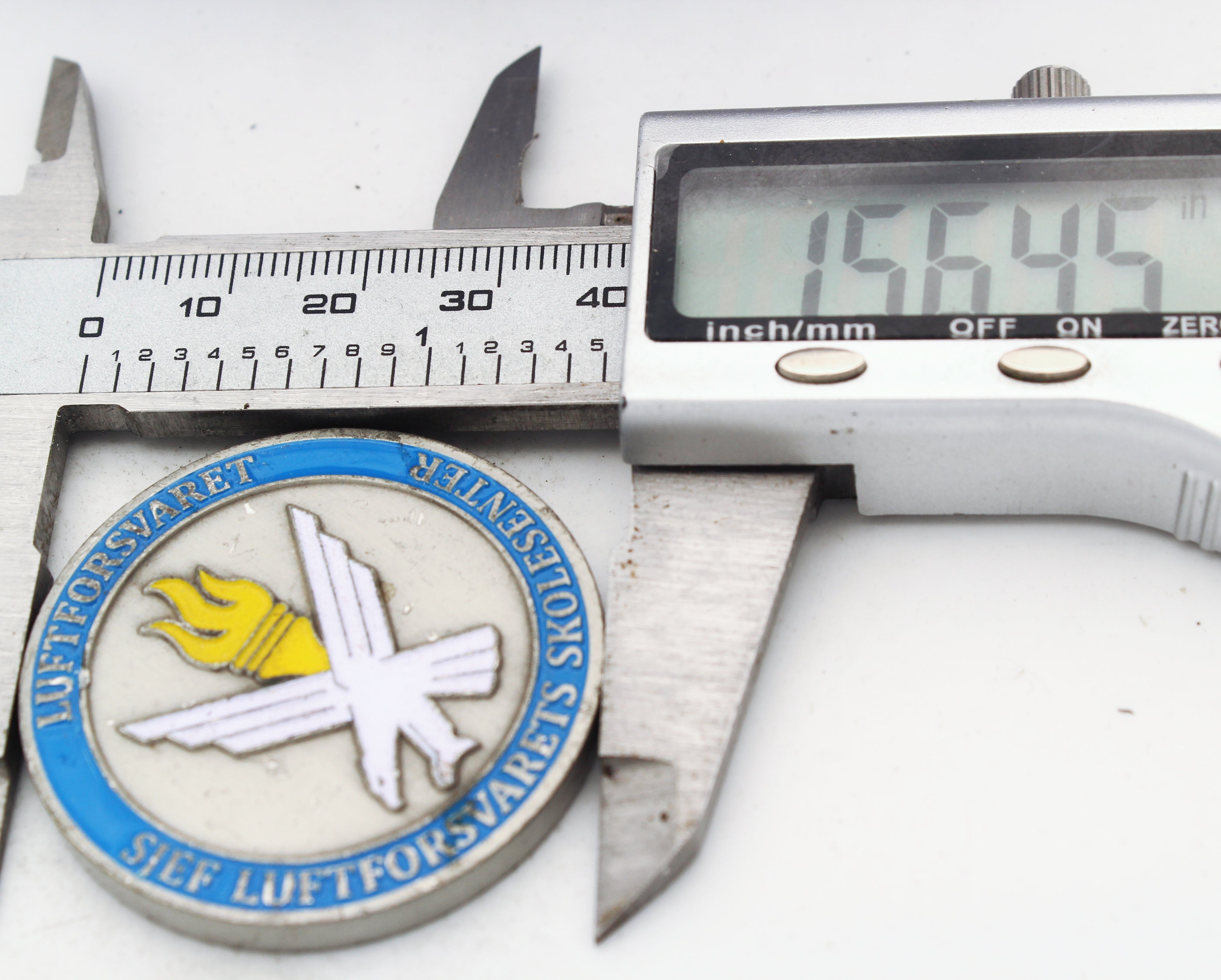 Norwegian Air Force Luftforsvarets Skolesenter Commander Training Centre Challenge Coin 1.5" Copper Used Collectible