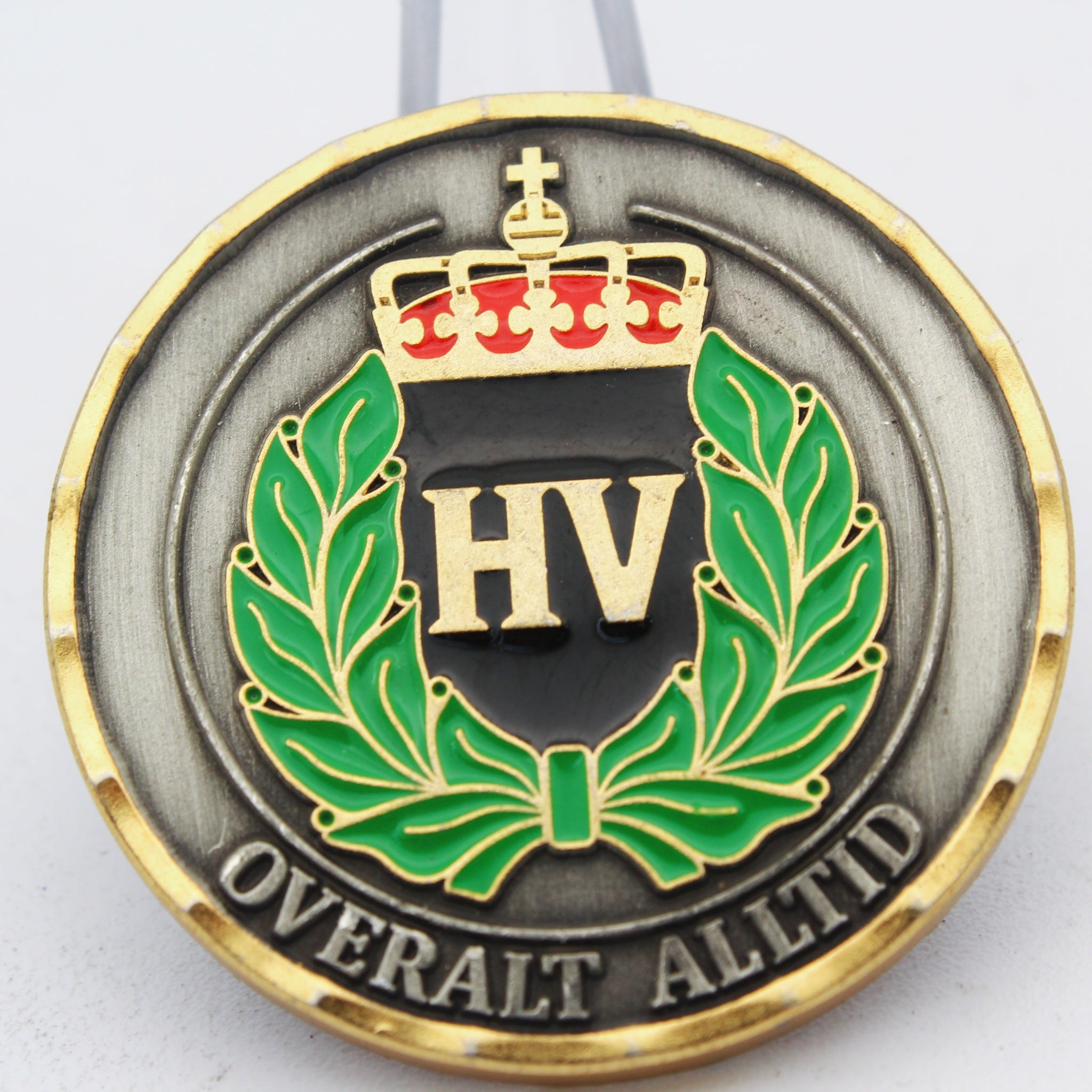 Norwegian Home Guard HV District 16 Overalt Alltid Challenge Coin 1.5" Copper Used Collectible