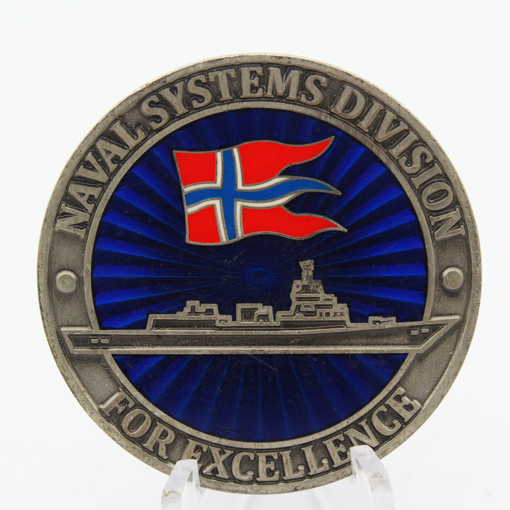 Norwegian Defence Materiel Agency Naval Systems Division Challenge Coin 1.5" Copper Used Collectible