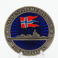 Norwegian Defence Materiel Agency Naval Systems Division Challenge Coin 1.5" Copper Used Collectible