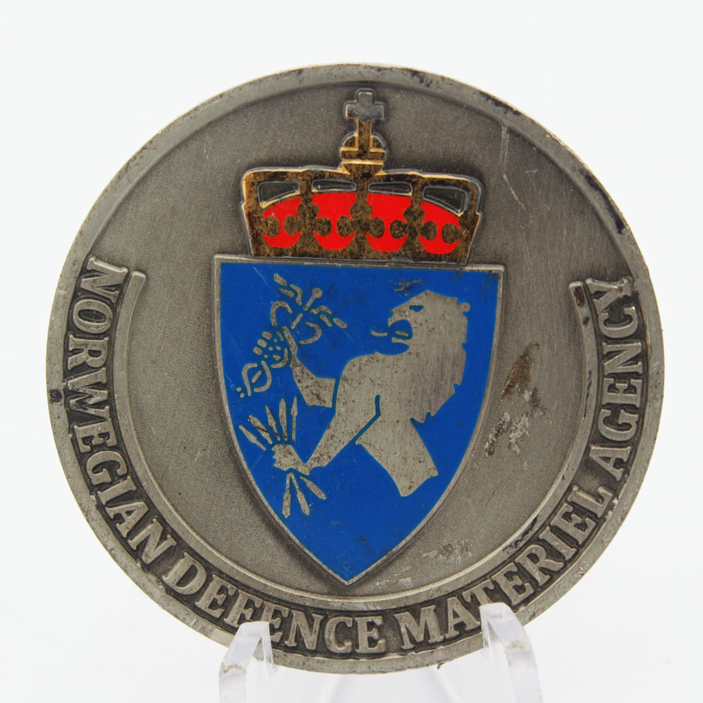 Norwegian Defence Materiel Agency Naval Systems Division Challenge Coin 1.5" Copper Used Collectible