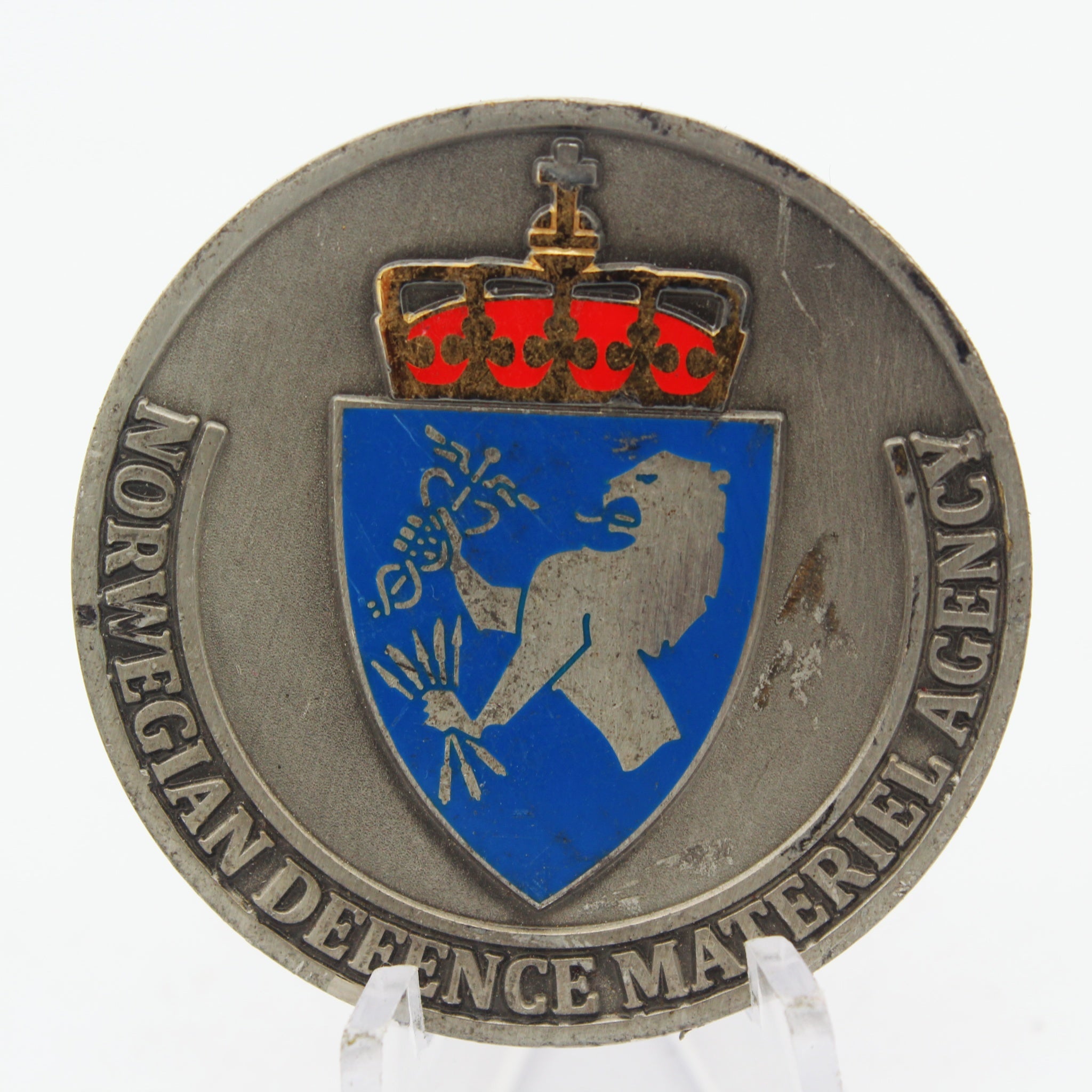 Norwegian Defence Materiel Agency Naval Systems Division Challenge Coin 1.5" Copper Used Collectible