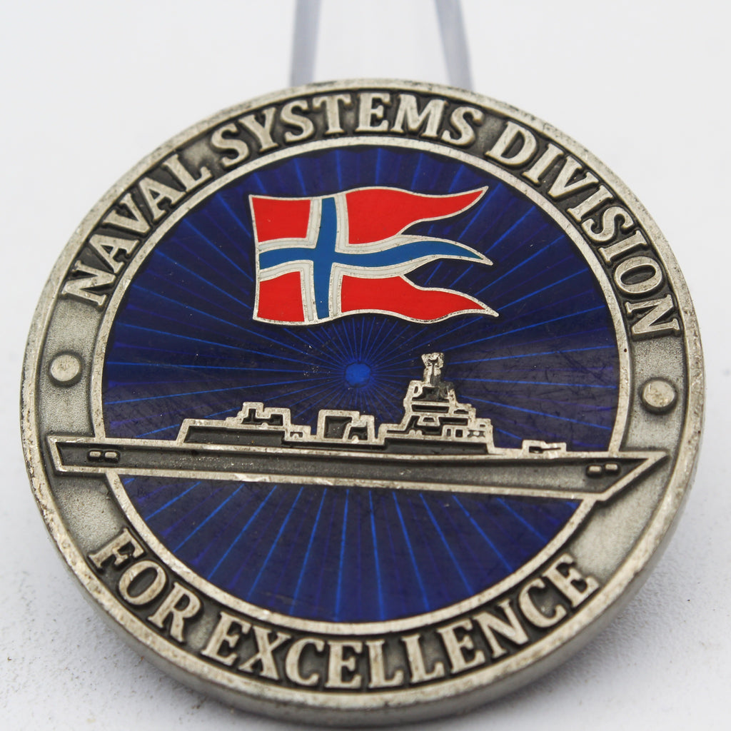 Norwegian Defence Materiel Agency Naval Systems Division Challenge Coin 1.5" Copper Used Collectible