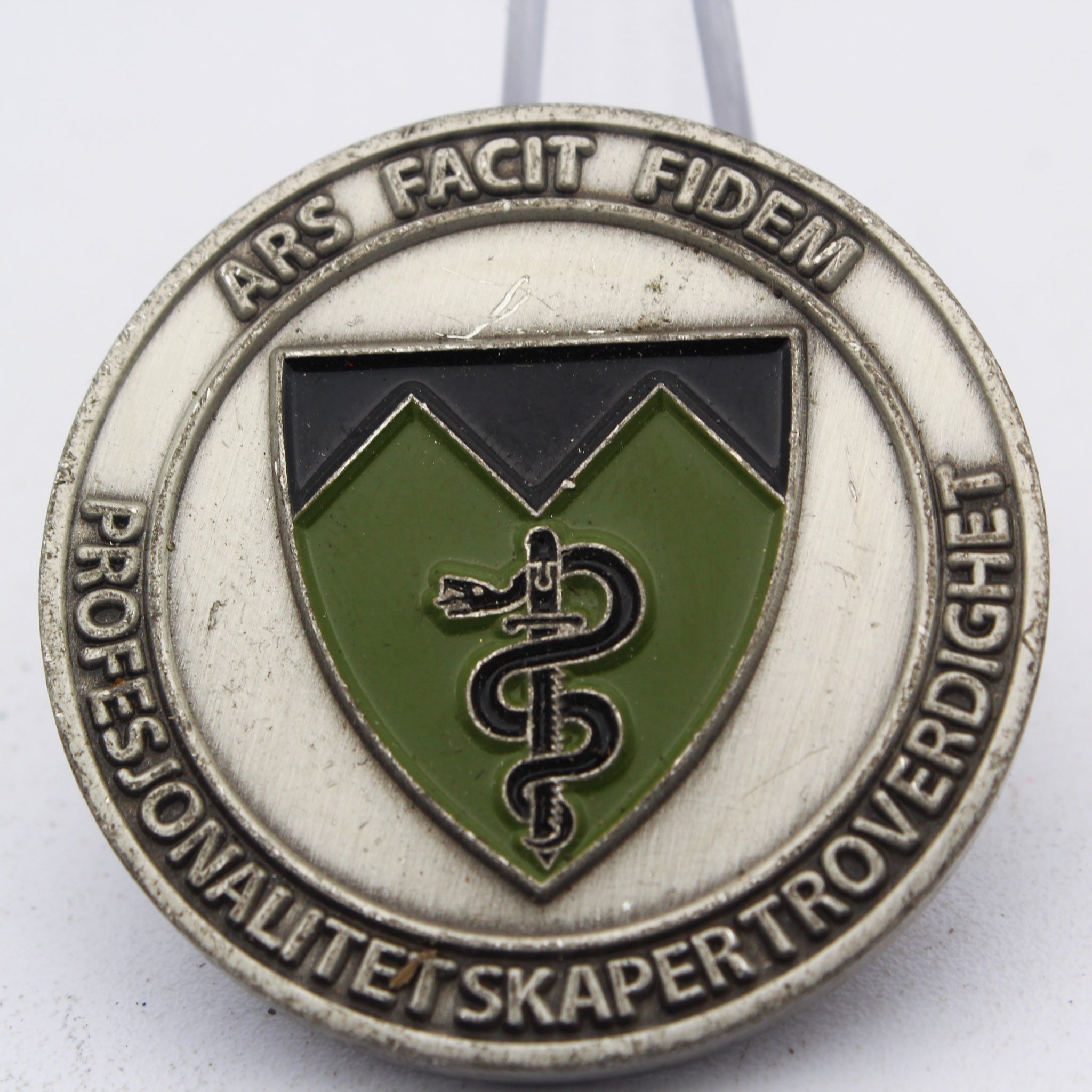 Norwegian Army Medical Battalion Challenge Coin 1.5" Copper Used Collectible