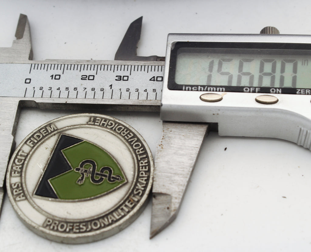 Norwegian Army Medical Battalion Challenge Coin 1.5" Copper Used Collectible