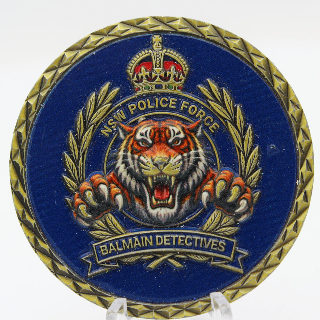 NSW Police Force Balmain Detectives Tiger Challenge Coin 2.0" Copper Used Collectible