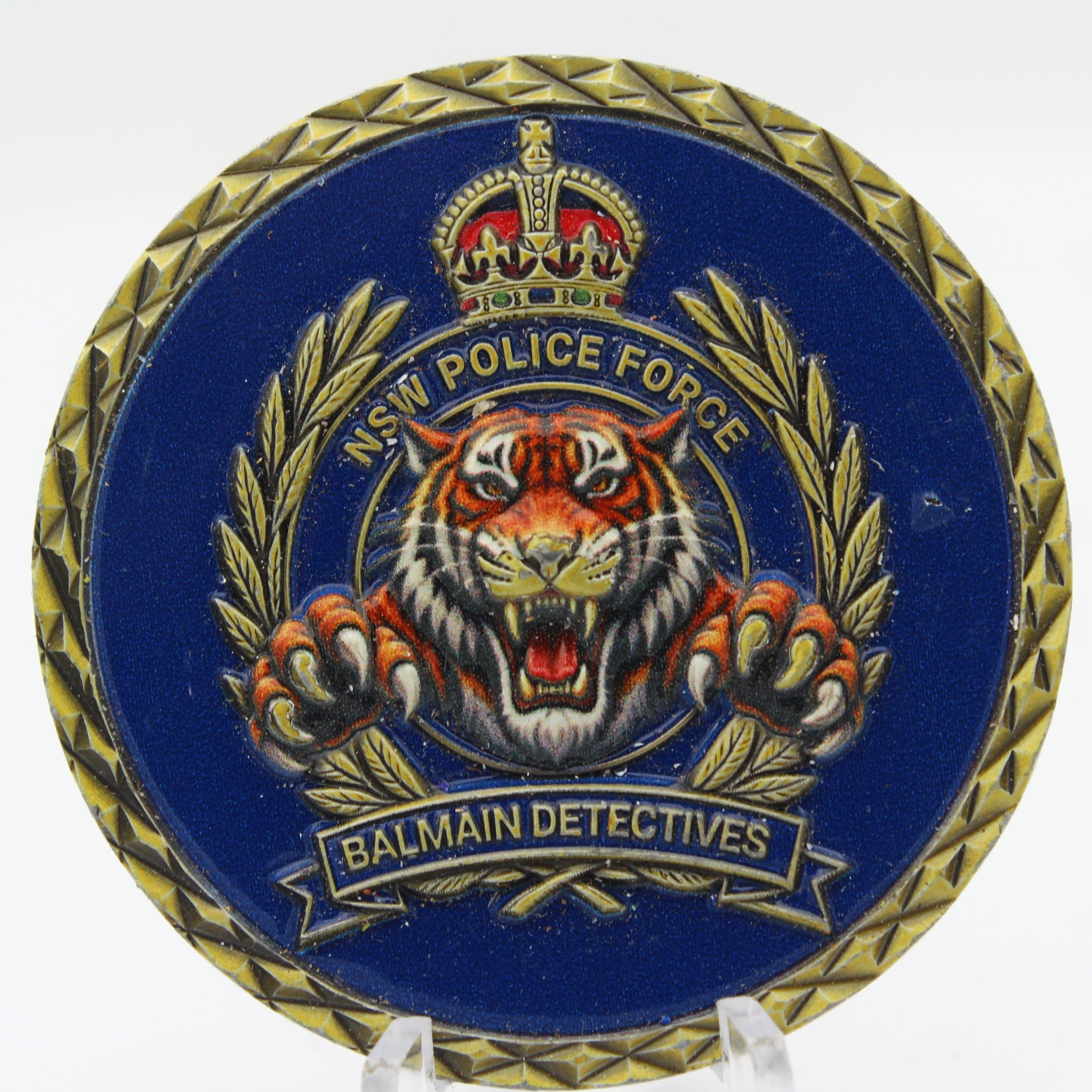 NSW Police Force Balmain Detectives Tiger Challenge Coin 2.0" Copper Used Collectible