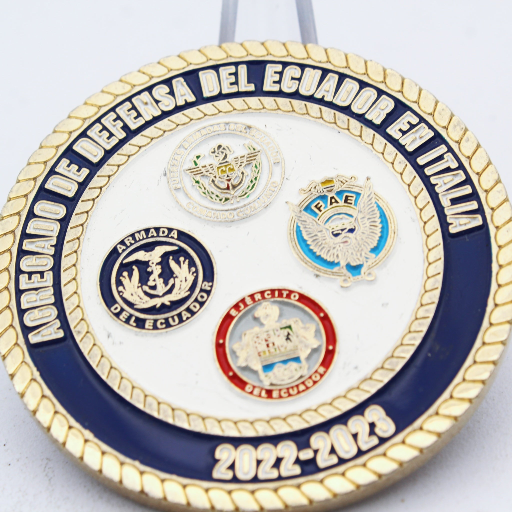 Ecuador Defense Attaché in Italy 2022-2023 Navy Captain Challenge Coin | 2.0" Copper Pre-Owned Collectible