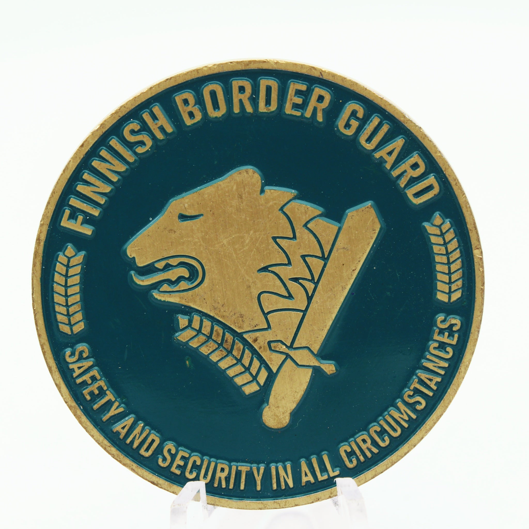 Finnish Border Guard Chief of the Border Guard Challenge Coin 1.85" Enamel Pre-owned
