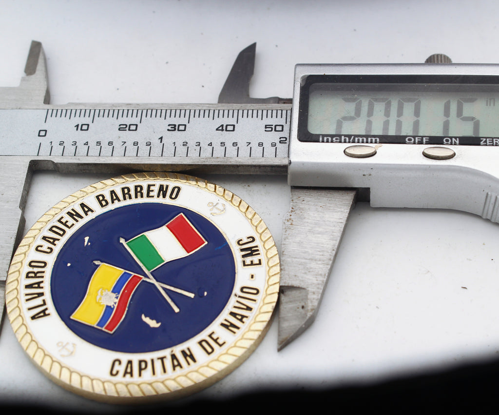 Ecuador Defense Attaché in Italy 2022-2023 Navy Captain Challenge Coin | 2.0" Copper Pre-Owned Collectible