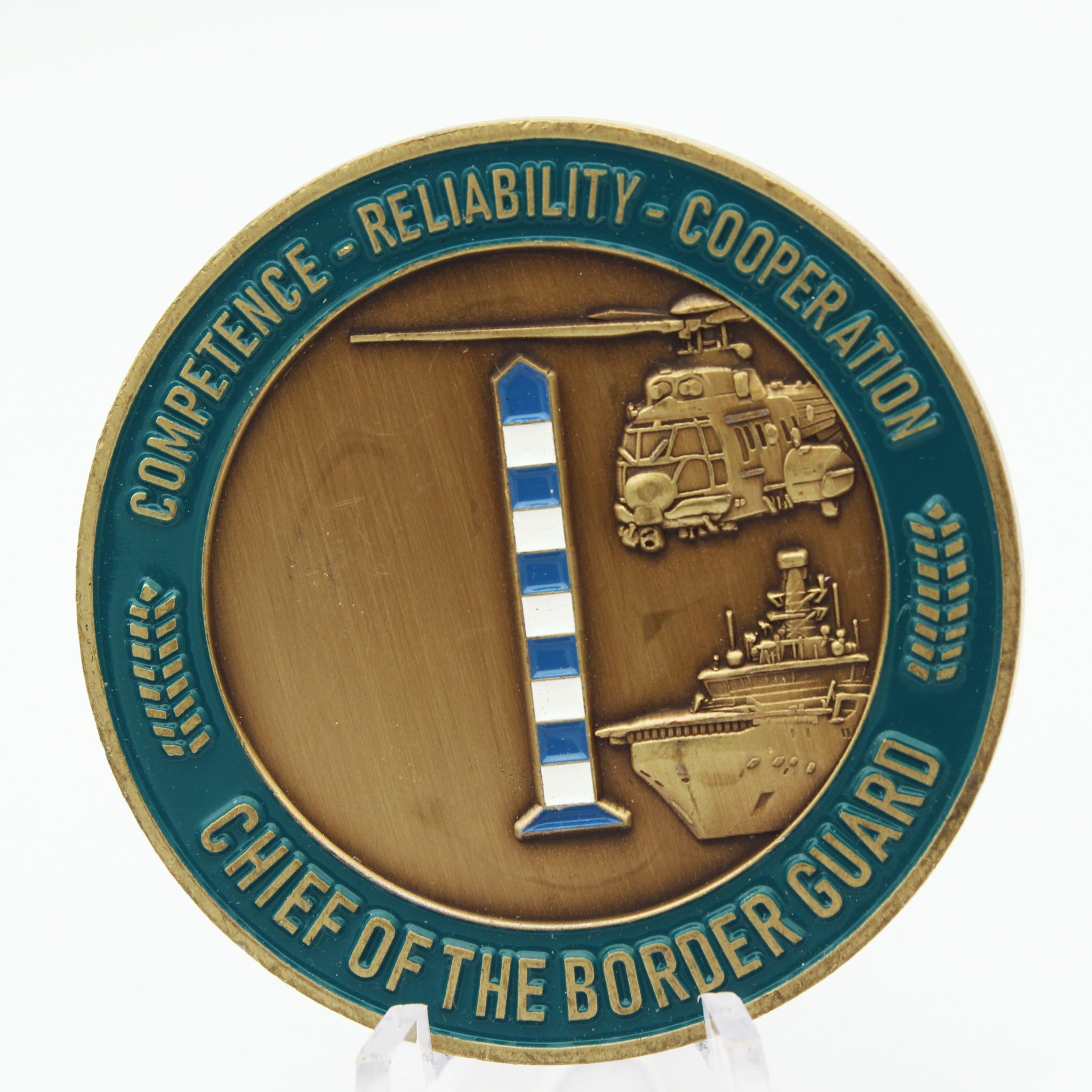 Finnish Border Guard Chief of the Border Guard Challenge Coin 1.85" Enamel Pre-owned