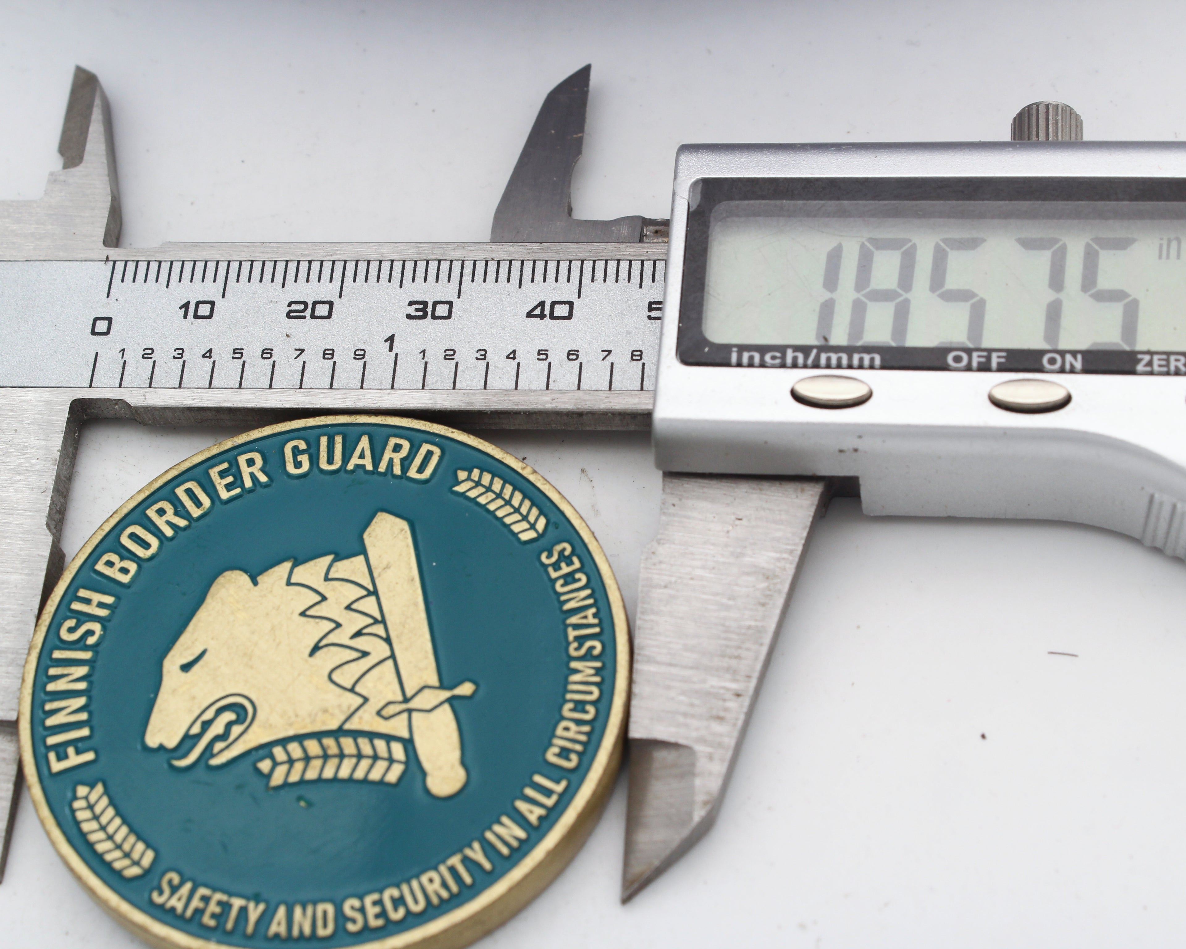 Finnish Border Guard Chief of the Border Guard Challenge Coin 1.85" Enamel Pre-owned