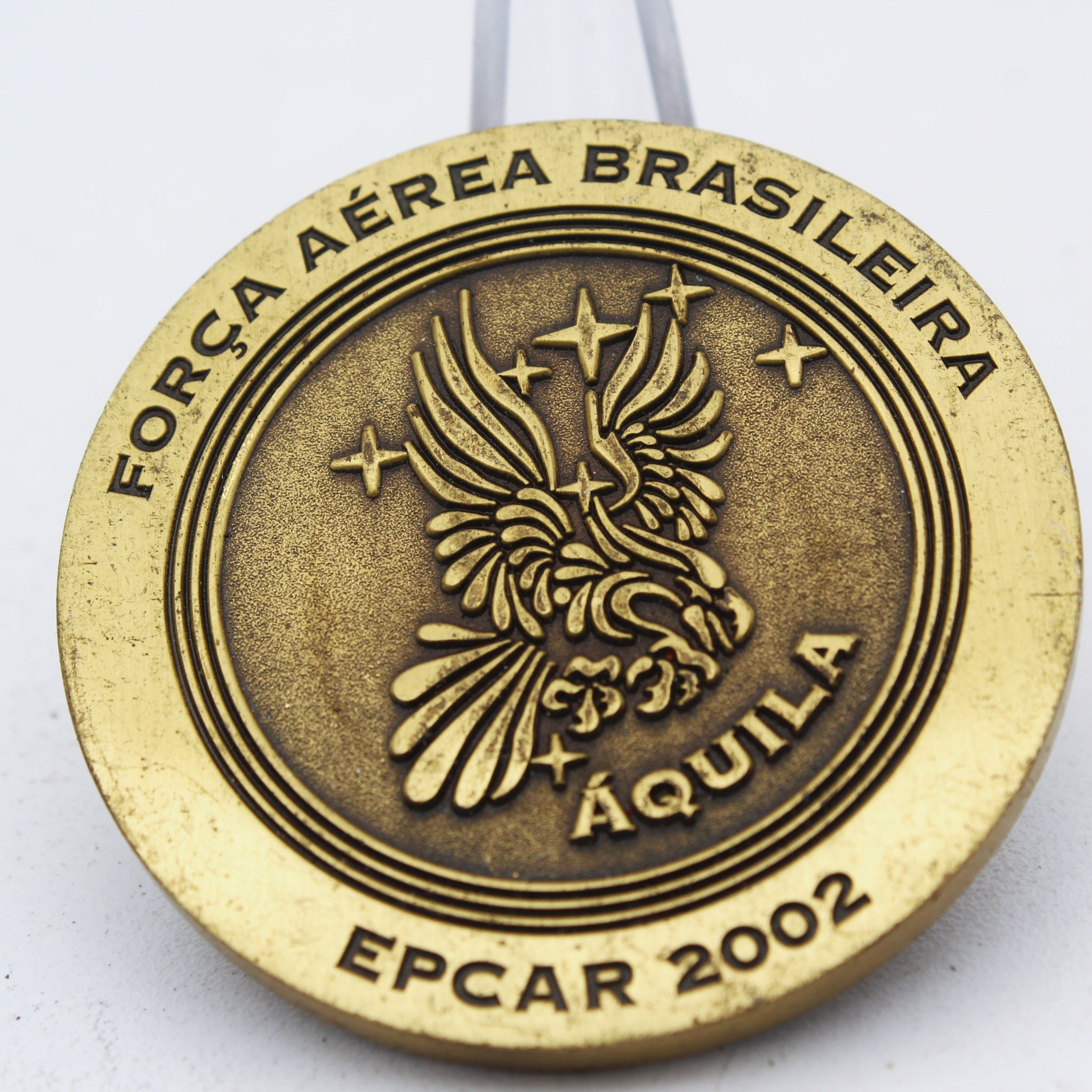 Brazilian Air Force EPCAR 2002 Áquila Squadron Challenge Coin | 1.75" Copper Pre-Owned Collectible