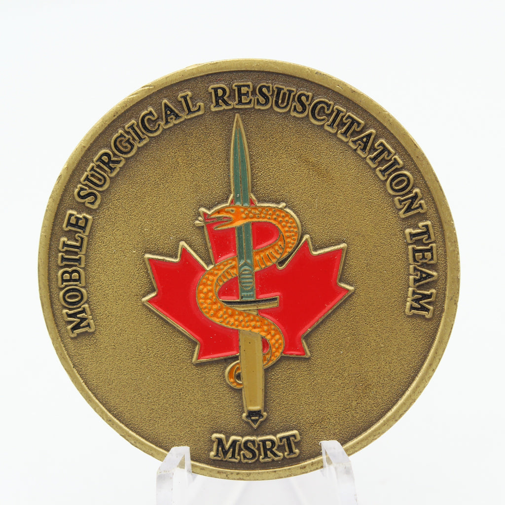 Mobile Surgical Resuscitation Team MSRT Challenge Coin 1.75” Copper Enamel Pre-owned collectible
