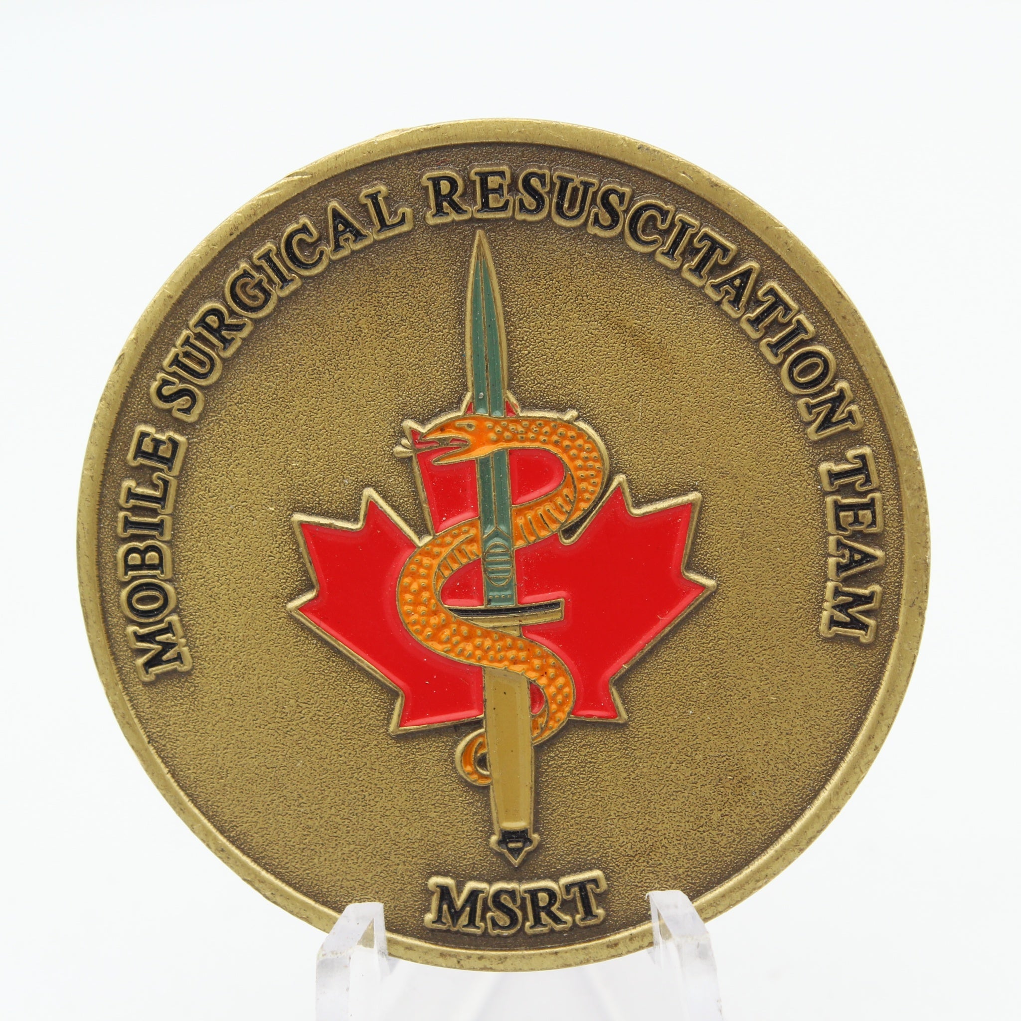 Mobile Surgical Resuscitation Team MSRT Challenge Coin 1.75” Copper Enamel Pre-owned collectible
