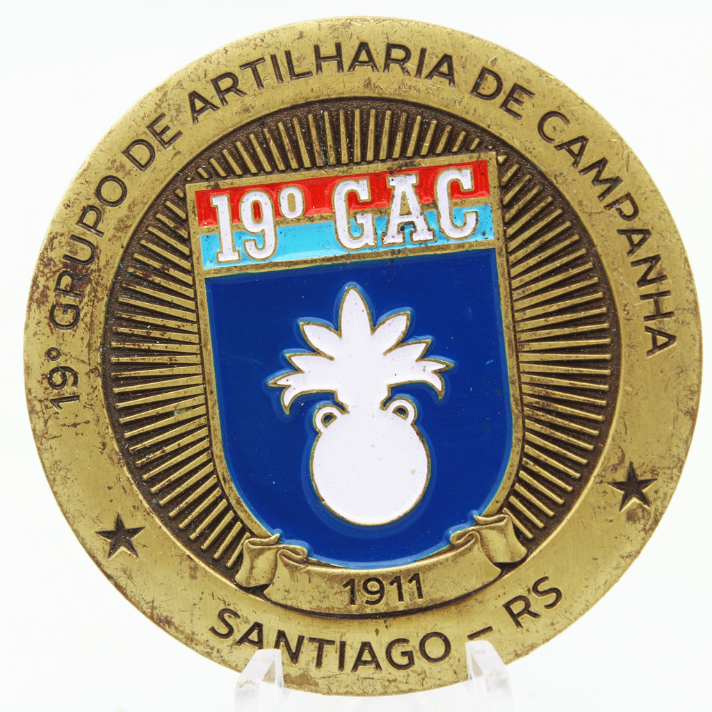 Brazil 19º GAC Barão de Batovi Challenge Coin | 2.0" Copper Pre-Owned Military Collectible