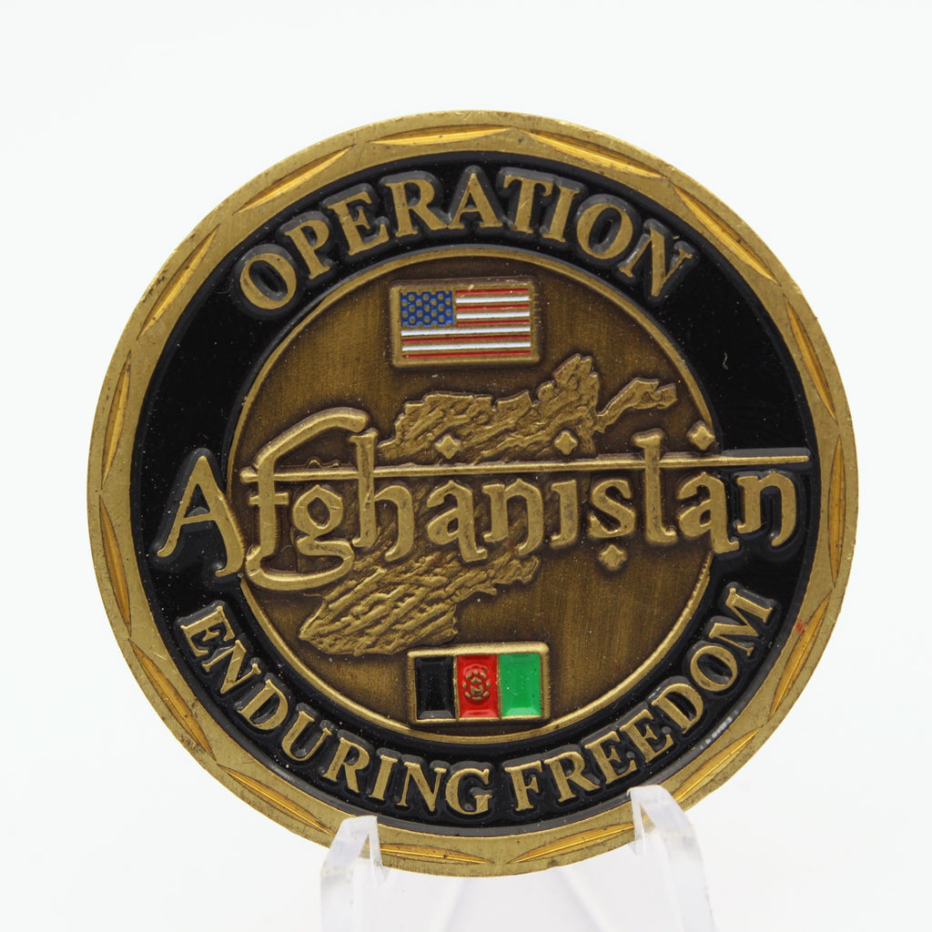 Operation Afghanistan Enduring Freedom Camp Leatherneck Challenge Coin 1.6” Military Copper Pre-Owned