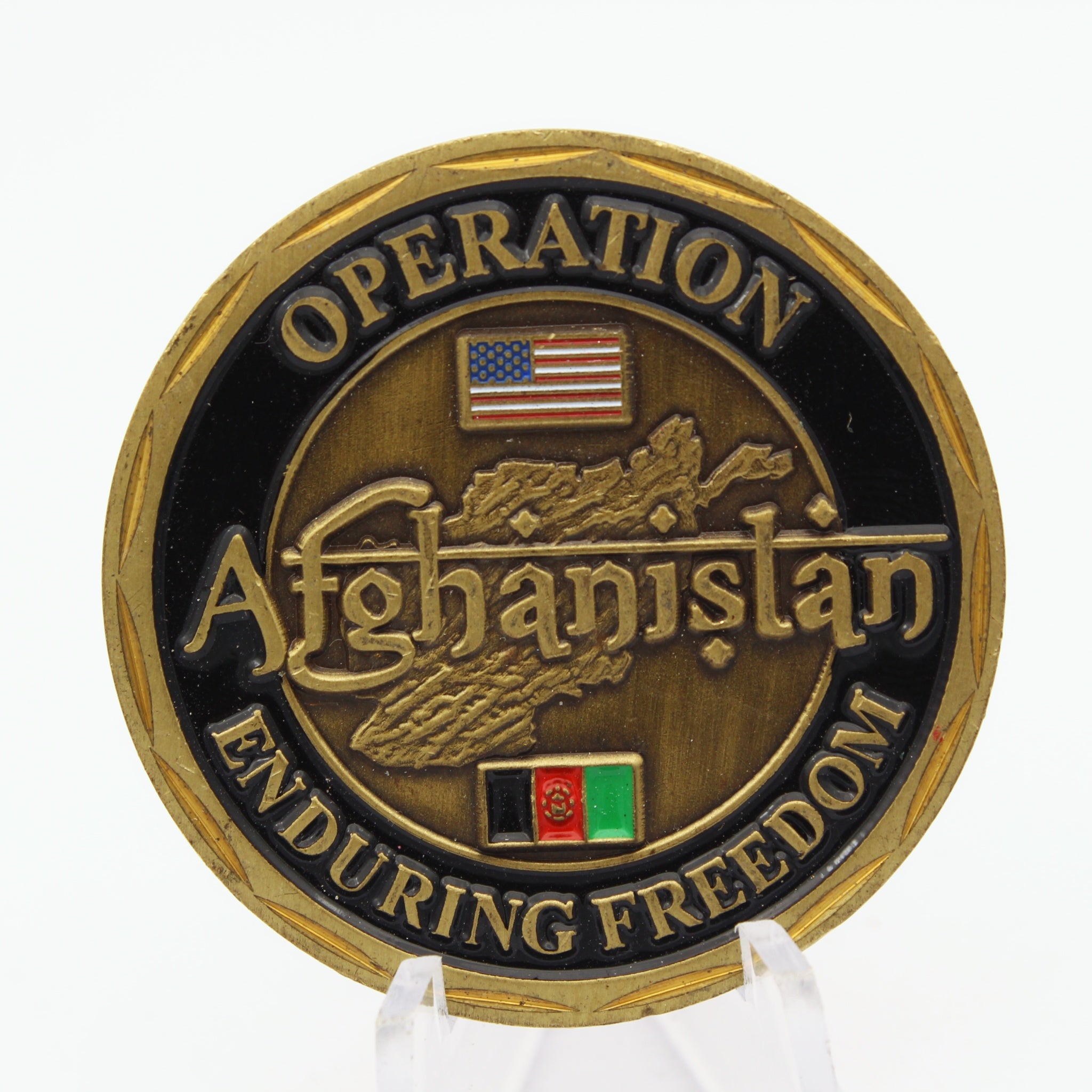 Operation Afghanistan Enduring Freedom Camp Leatherneck Challenge Coin 1.6” Military Copper Pre-Owned