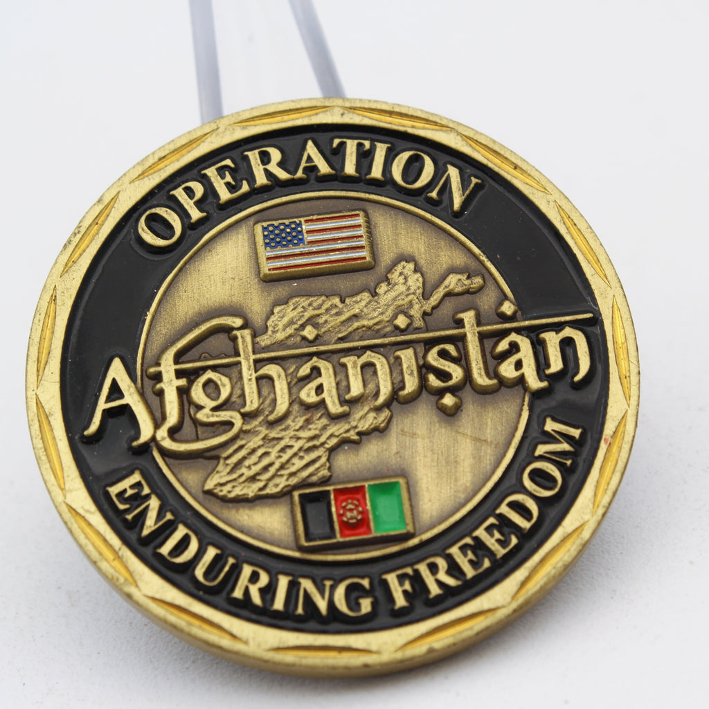 Operation Afghanistan Enduring Freedom Camp Leatherneck Challenge Coin 1.6” Military Copper Pre-Owned