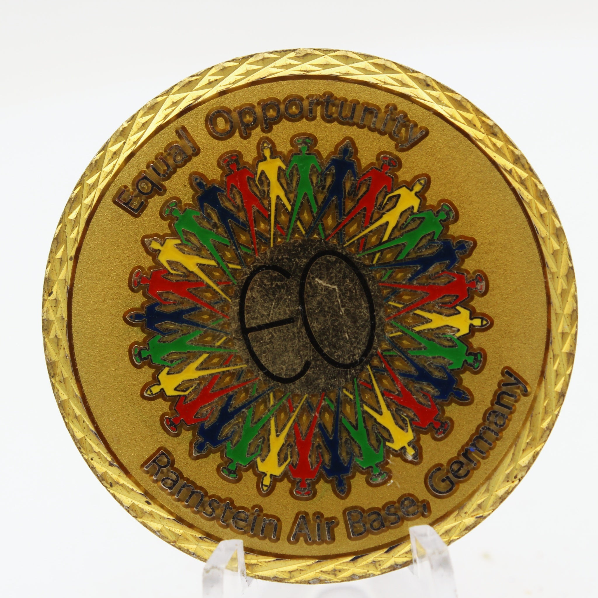 Ramstein Air Base Germany Equal Opportunity Challenge Coin | 1.75" Copper Pre-Owned Collectible