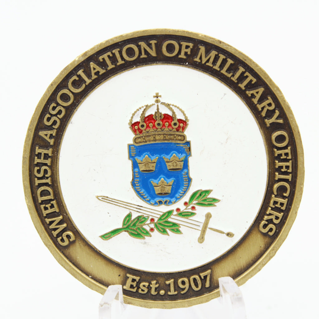 Swedish Association of Military Officers Challenge Coin | 1.5" Copper Pre-Owned Collectible