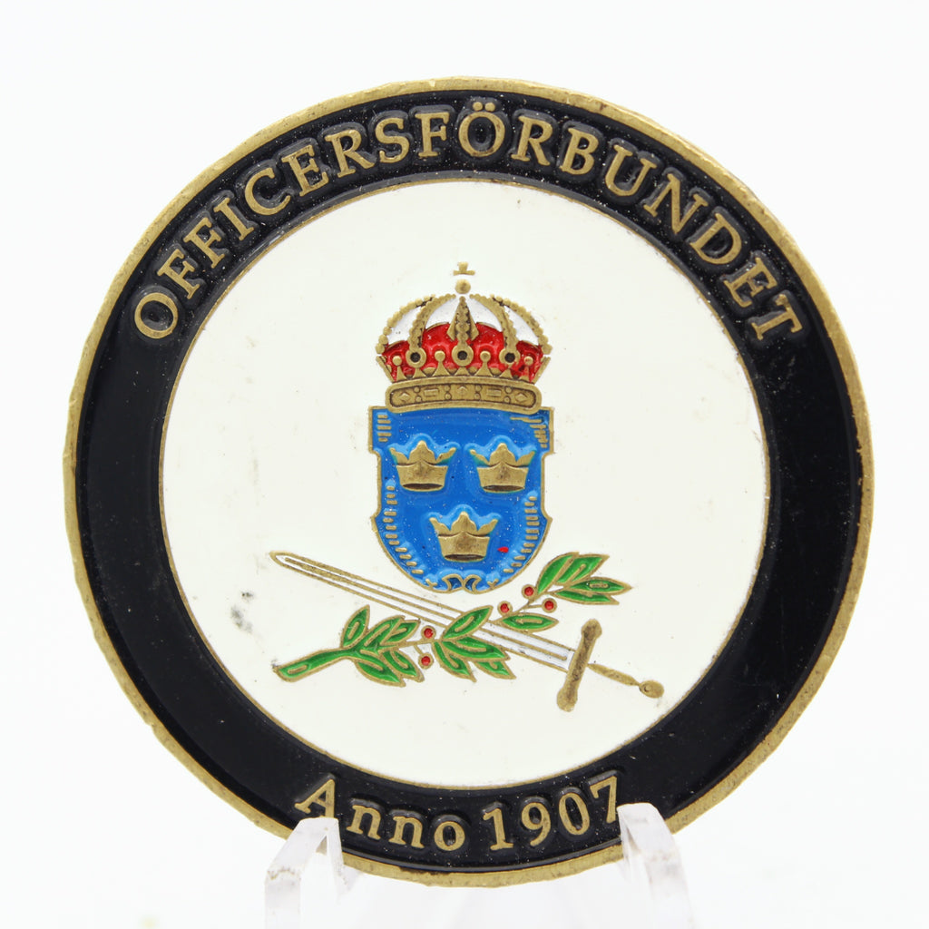 Swedish Association of Military Officers Challenge Coin | 1.5" Copper Pre-Owned Collectible