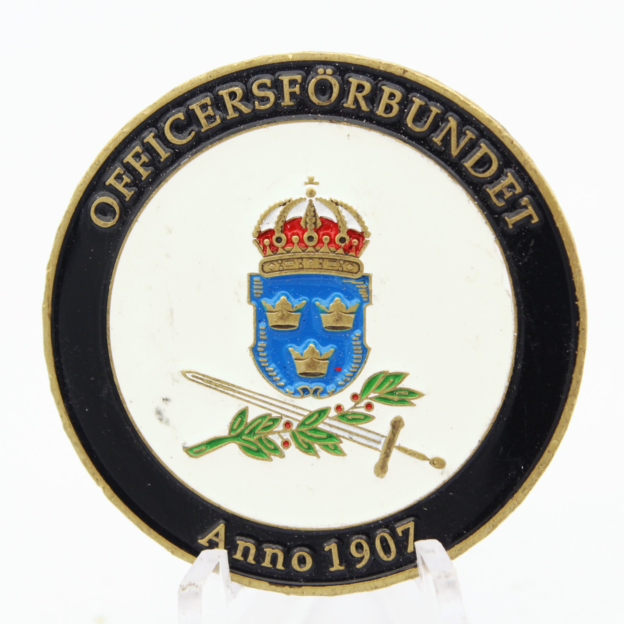 Swedish Association of Military Officers Challenge Coin | 1.5" Copper Pre-Owned Collectible