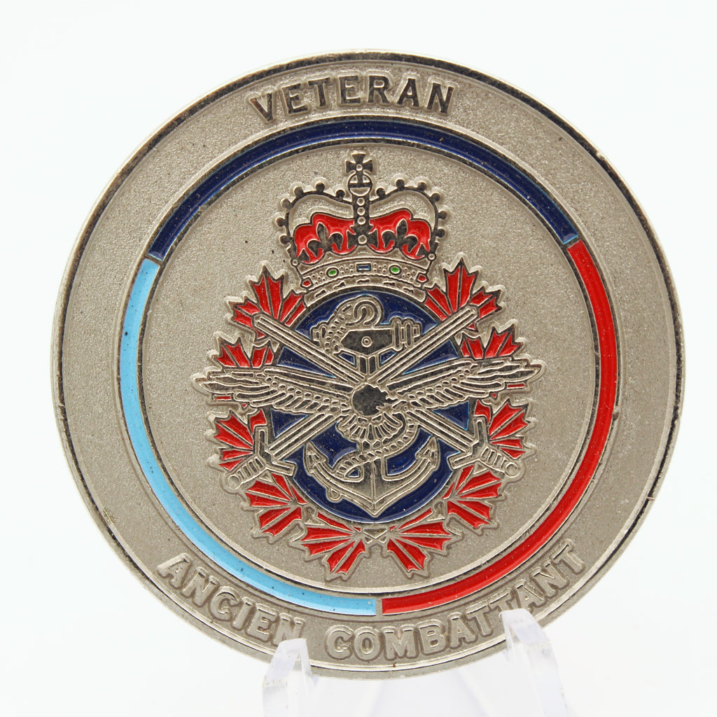 Royal Canadian Air Force Veteran Challenge Coin 1.75” RCAF Copper Pre-owned collectible