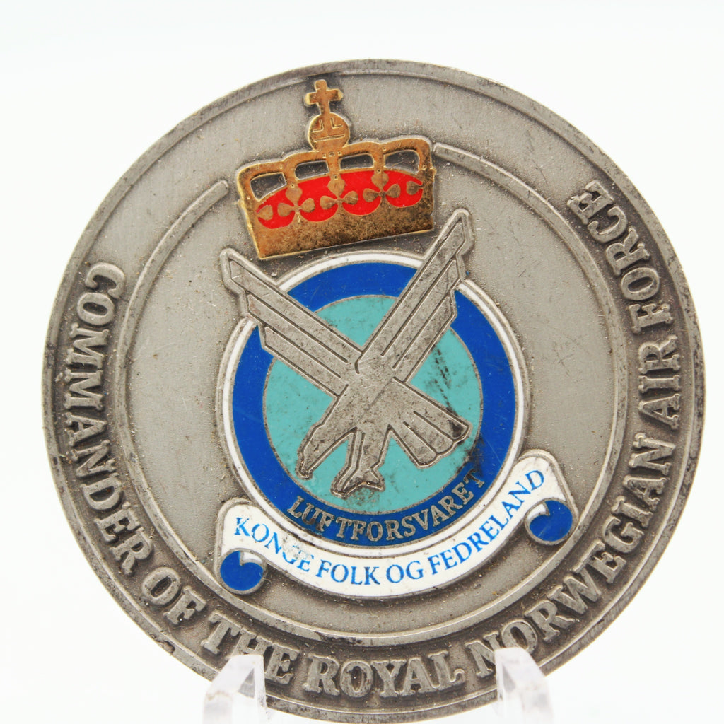 Royal Norwegian Air Force Commander Rolf Folland Challenge Coin | 1.5" Copper Pre-Owned Collectible