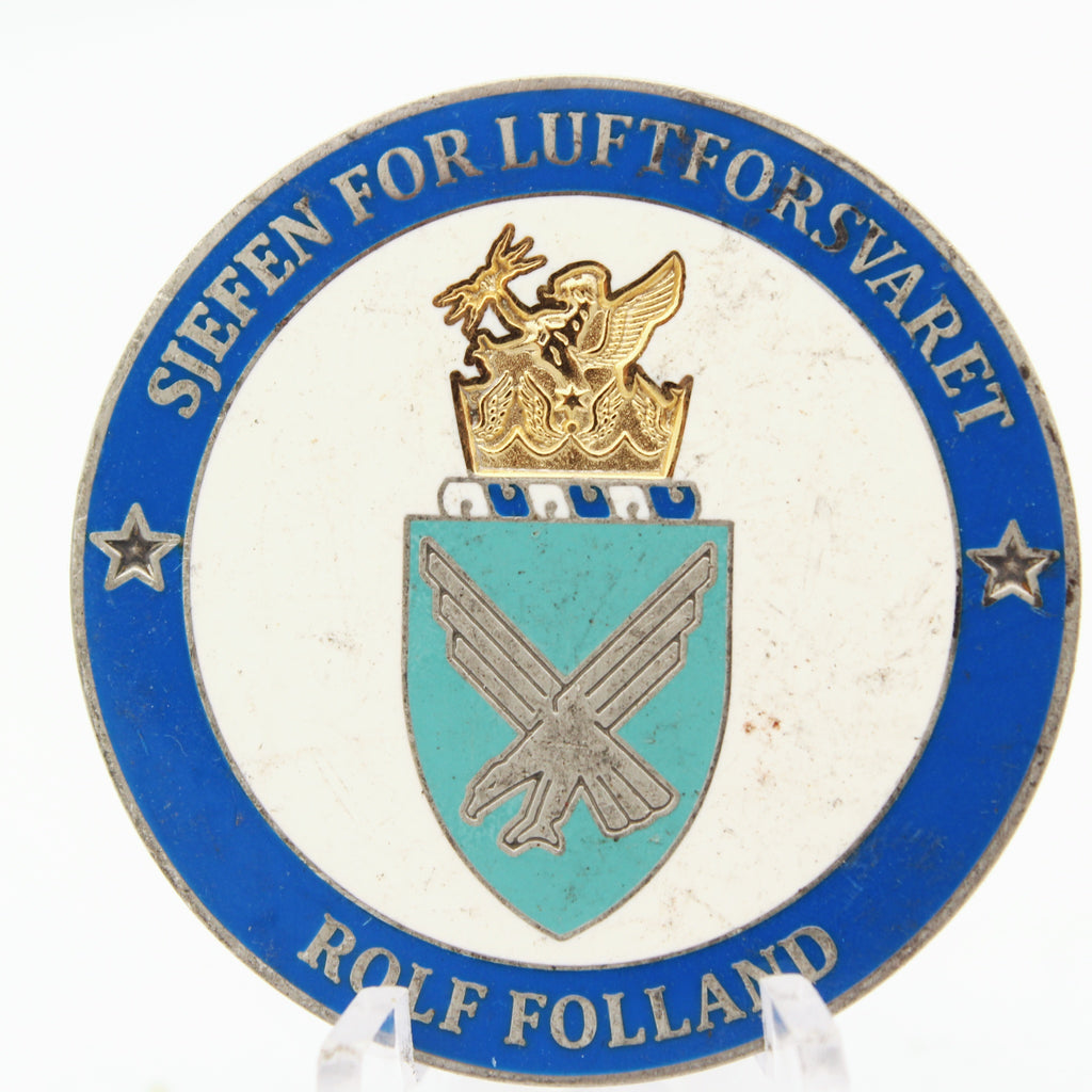 Royal Norwegian Air Force Commander Rolf Folland Challenge Coin | 1.5" Copper Pre-Owned Collectible