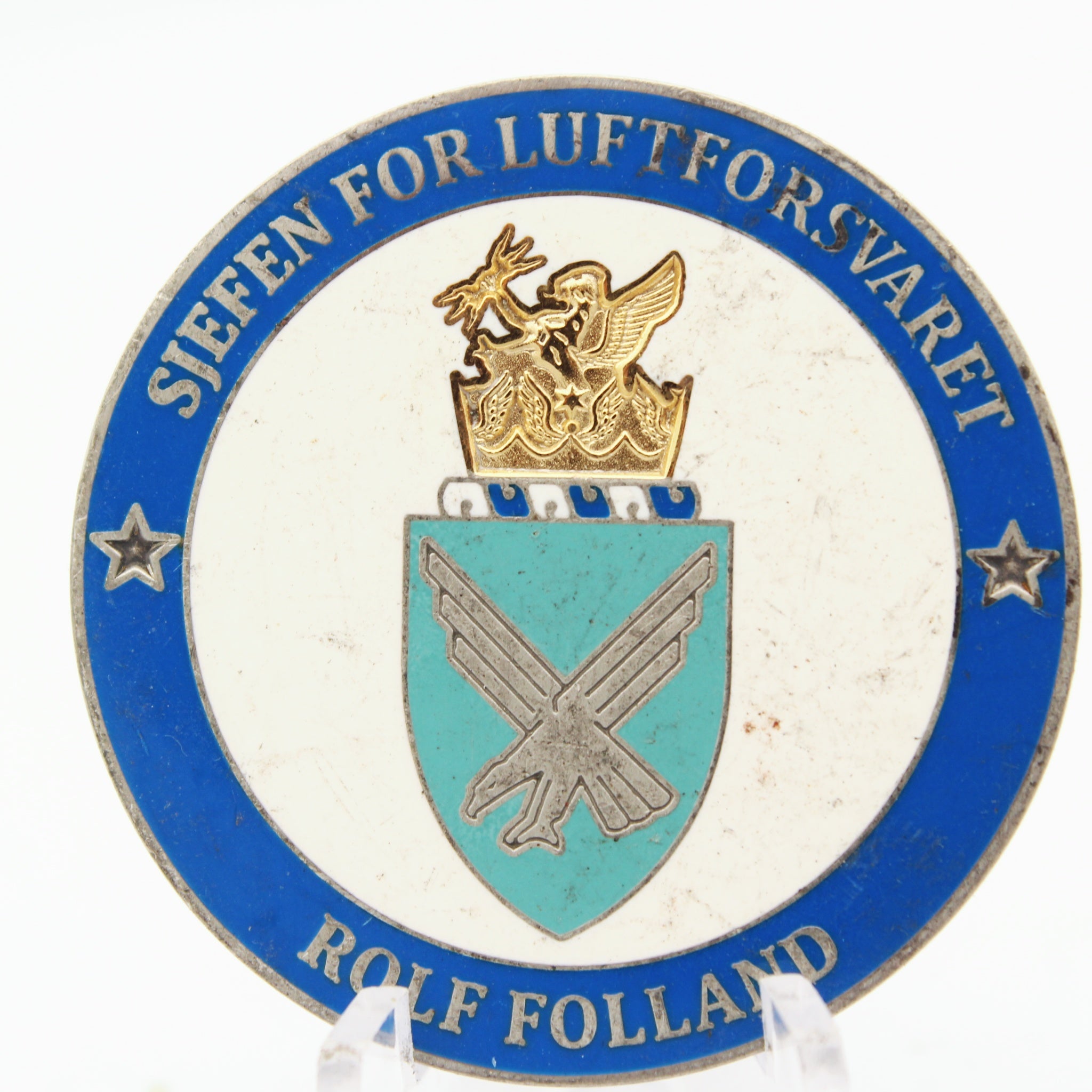 Royal Norwegian Air Force Commander Rolf Folland Challenge Coin | 1.5" Copper Pre-Owned Collectible