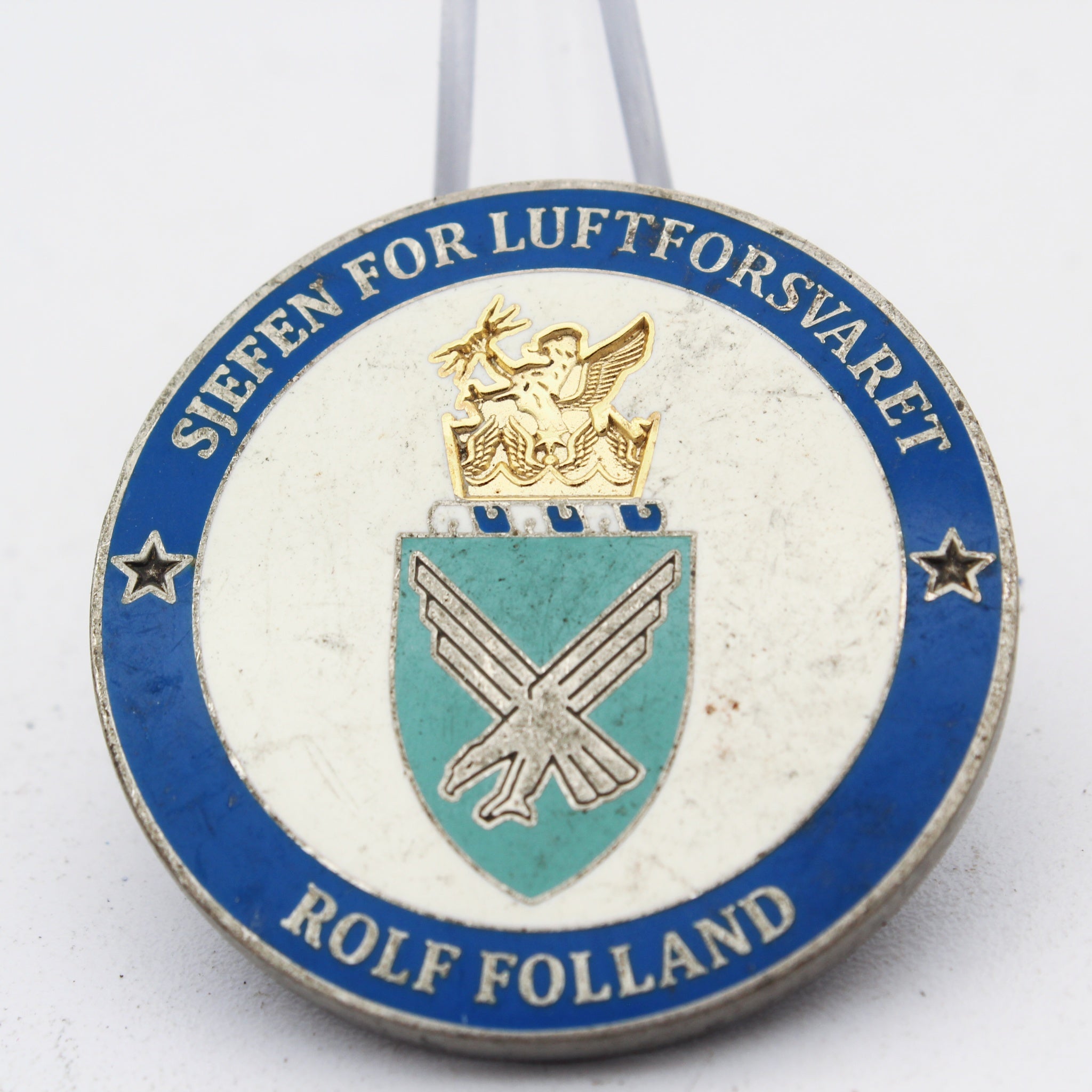 Royal Norwegian Air Force Commander Rolf Folland Challenge Coin | 1.5" Copper Pre-Owned Collectible