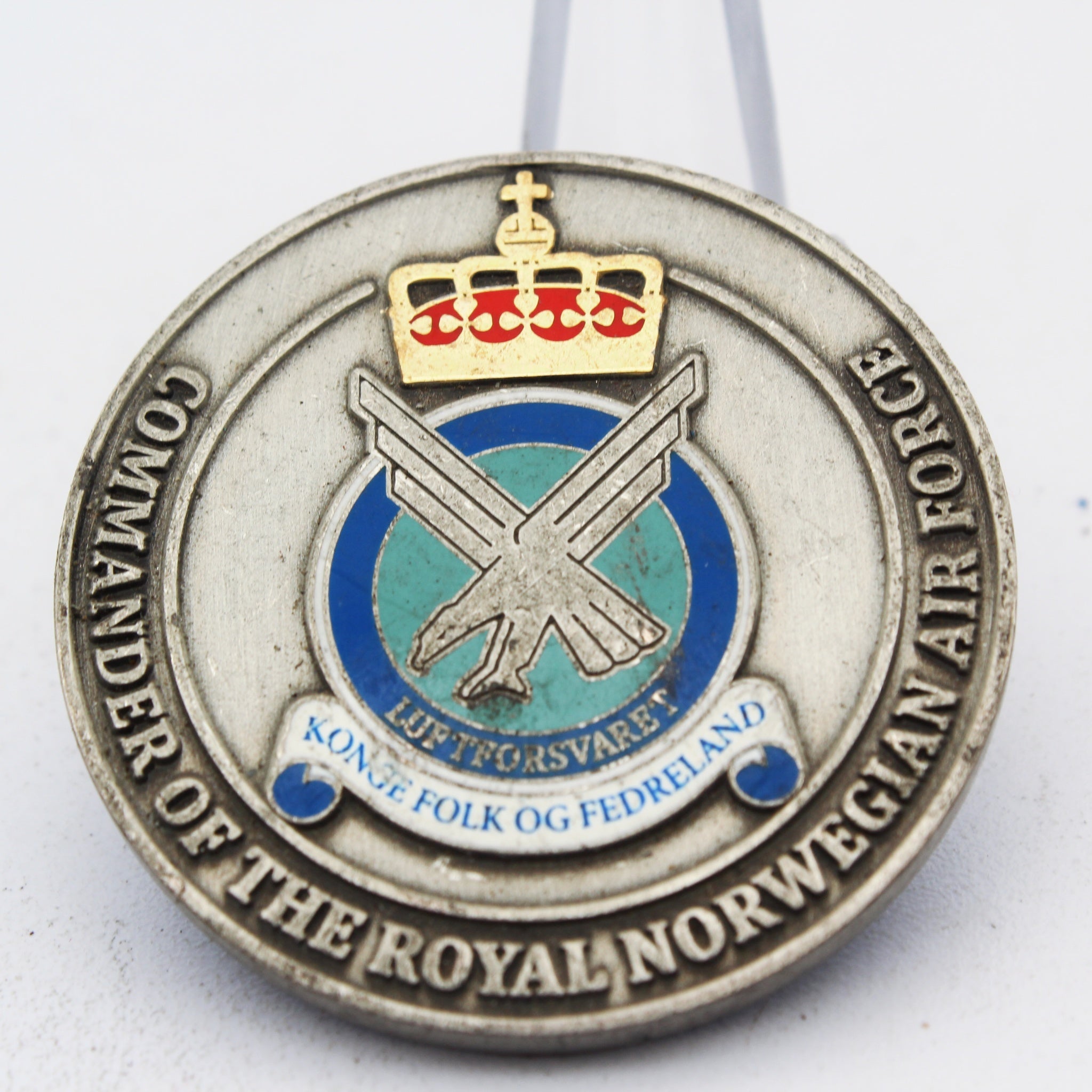 Royal Norwegian Air Force Commander Rolf Folland Challenge Coin | 1.5" Copper Pre-Owned Collectible