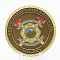 San Gabriel Fire Department 9/11 Memorial Challenge Coin 1.75” Copper Fire EMS Rescue Coin Pre-Owned