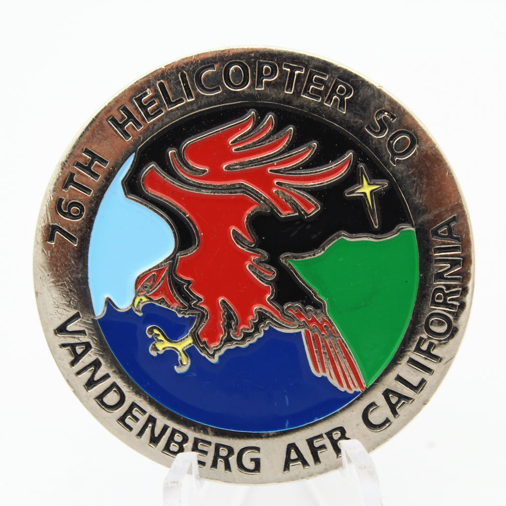 76th Helicopter Squadron Challenge Coin 1.65” Copper Vandenberg AFB California MH-1N Pave Huey Coin Pre-Owned