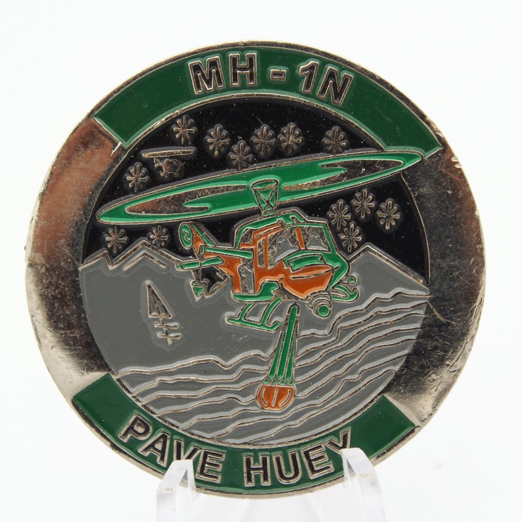 76th Helicopter Squadron Challenge Coin 1.65” Copper Vandenberg AFB California MH-1N Pave Huey Coin Pre-Owned