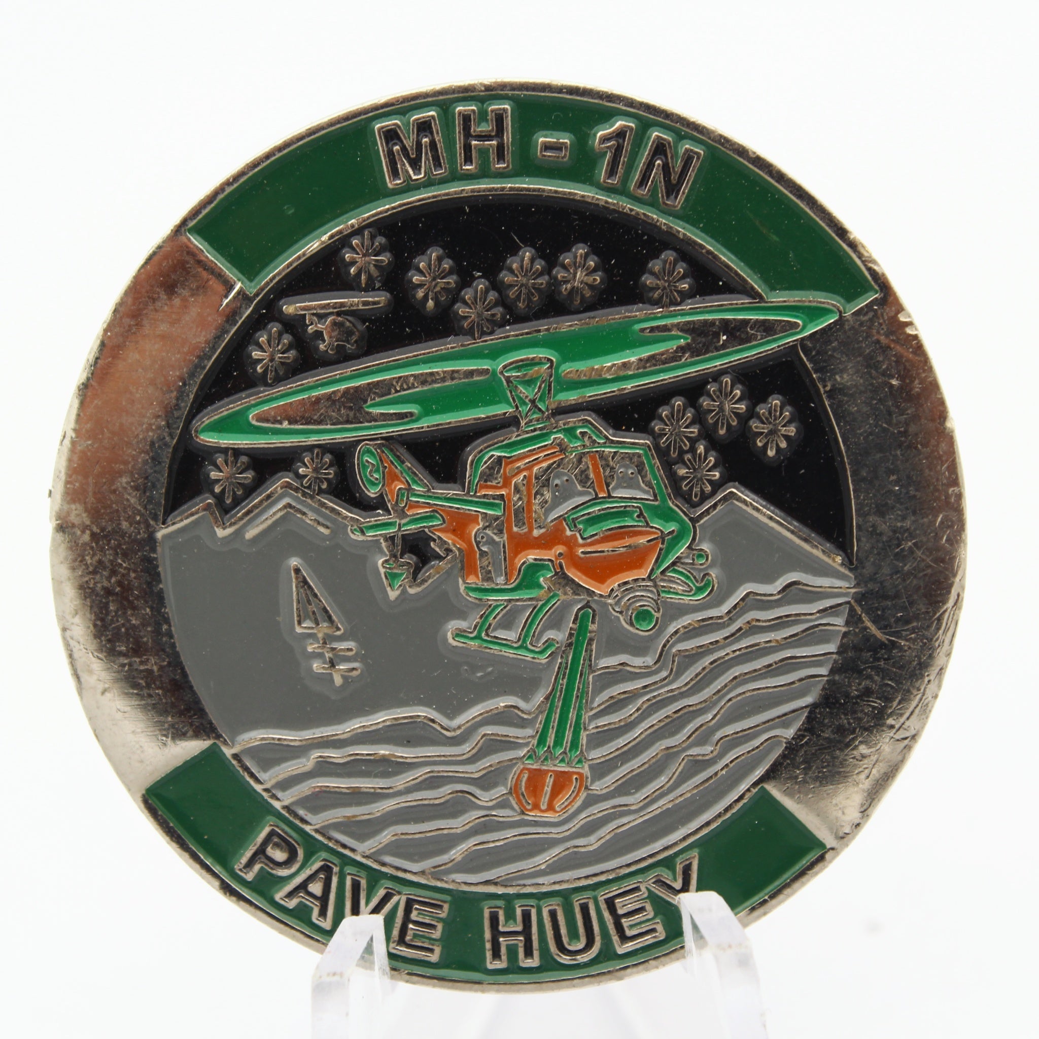 76th Helicopter Squadron Challenge Coin 1.65” Copper Vandenberg AFB California MH-1N Pave Huey Coin Pre-Owned