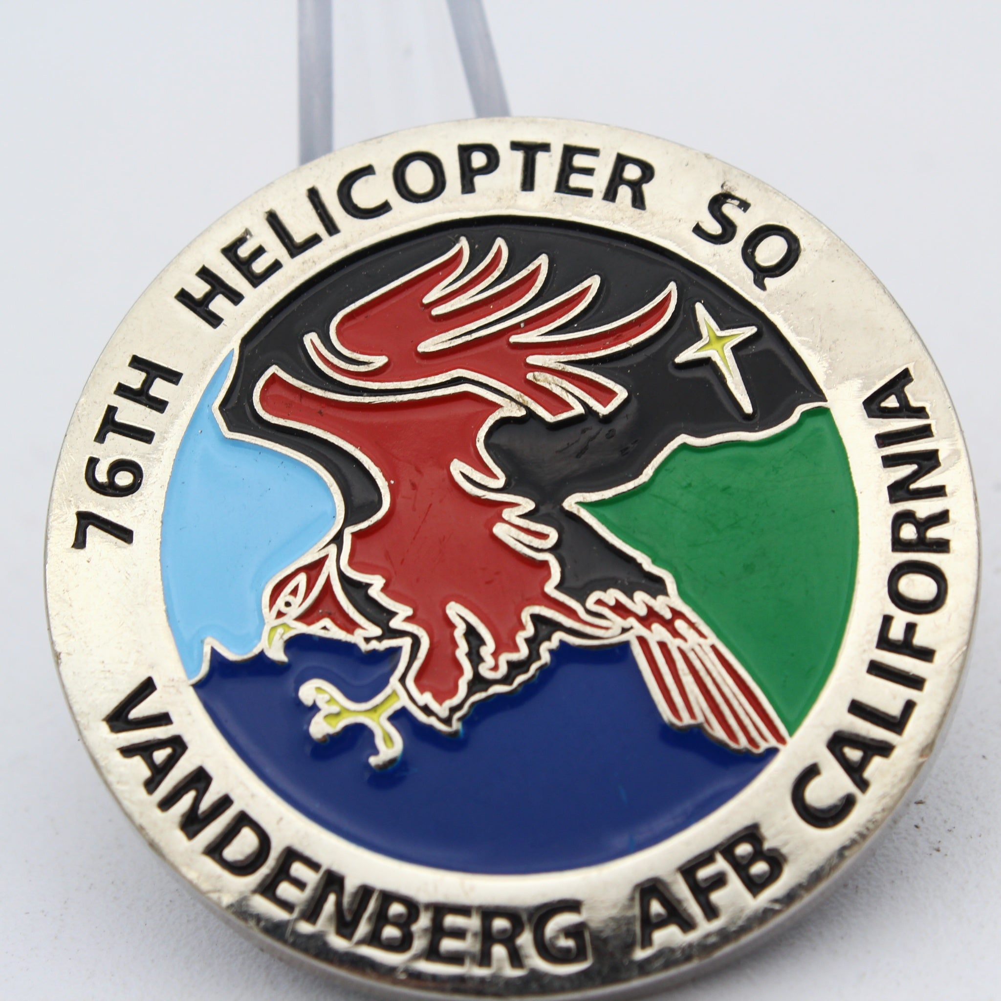 76th Helicopter Squadron Challenge Coin 1.65” Copper Vandenberg AFB California MH-1N Pave Huey Coin Pre-Owned
