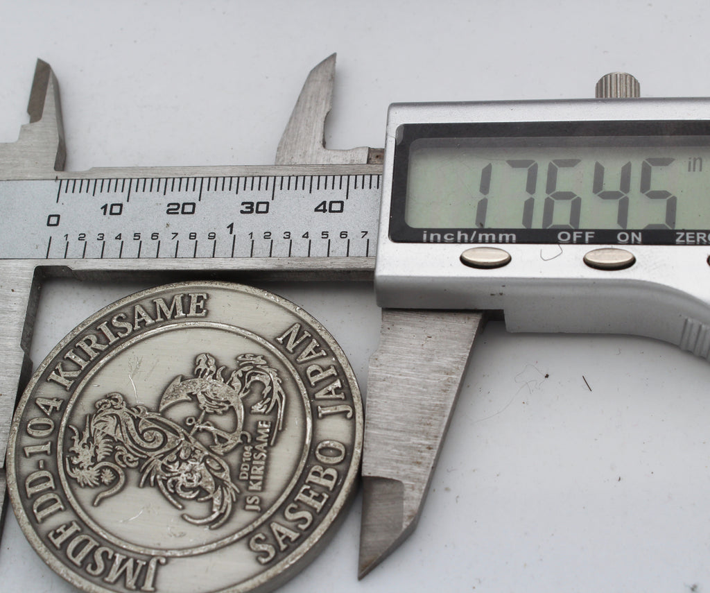 JMSDF DD-104 Kirisame Challenge Coin 1.75” Copper JS Sasebo Japan Navy Coin Pre-Owned