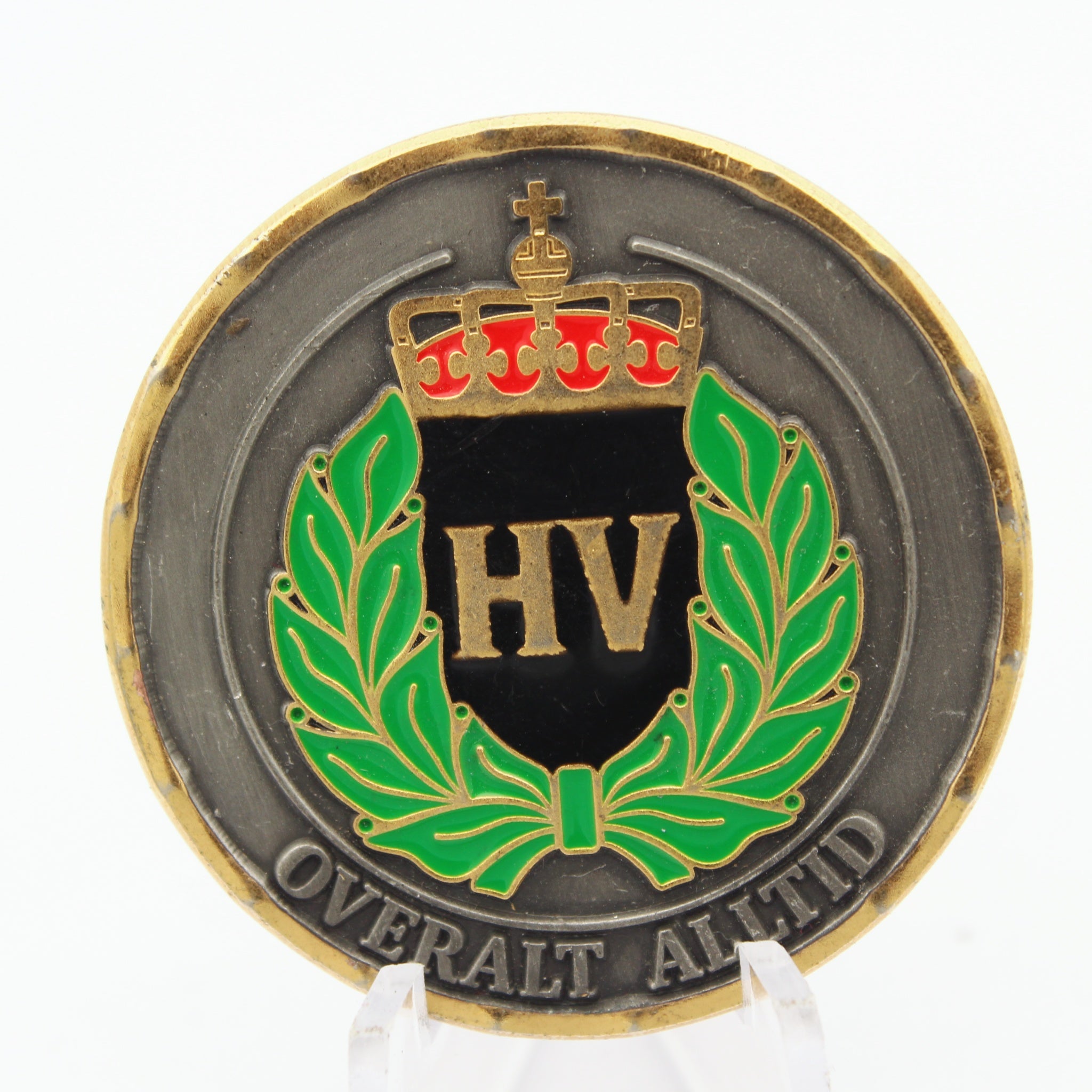 Norwegian Home Guard HV Challenge Coin 1.58” Copper Heimevernsdistrikt 01 Military Coin Pre-Owned
