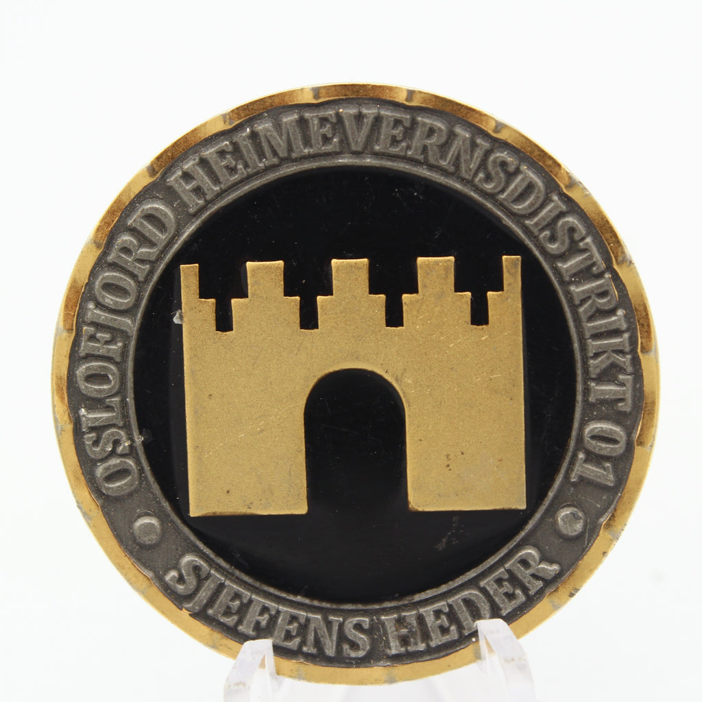 Norwegian Home Guard HV Challenge Coin 1.58” Copper Heimevernsdistrikt 01 Military Coin Pre-Owned