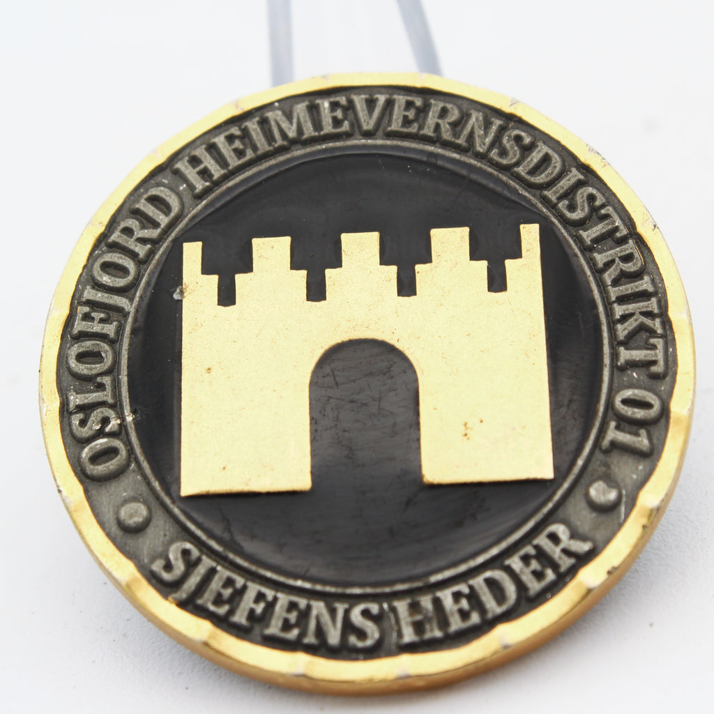 Norwegian Home Guard HV Challenge Coin 1.58” Copper Heimevernsdistrikt 01 Military Coin Pre-Owned