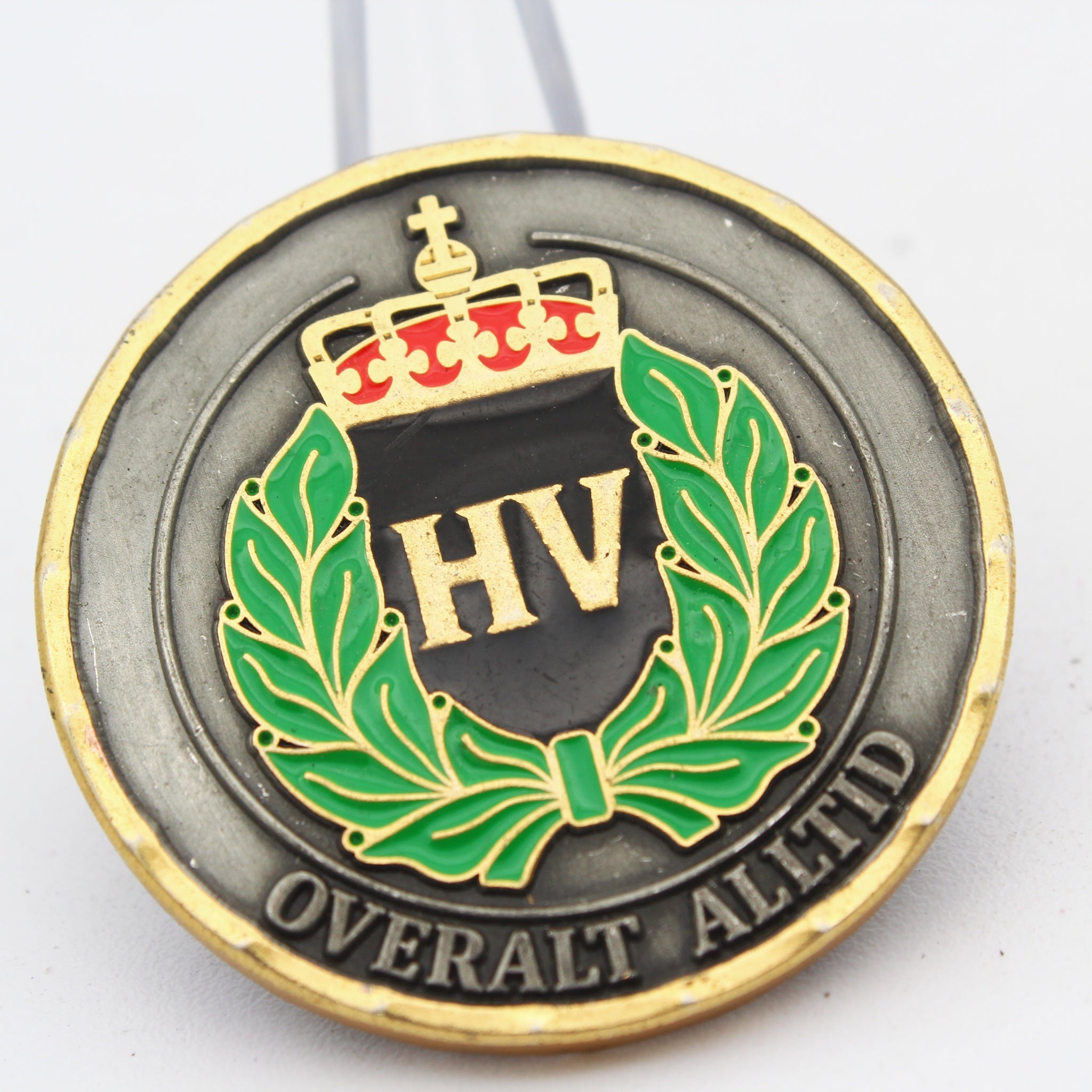 Norwegian Home Guard HV Challenge Coin 1.58” Copper Heimevernsdistrikt 01 Military Coin Pre-Owned