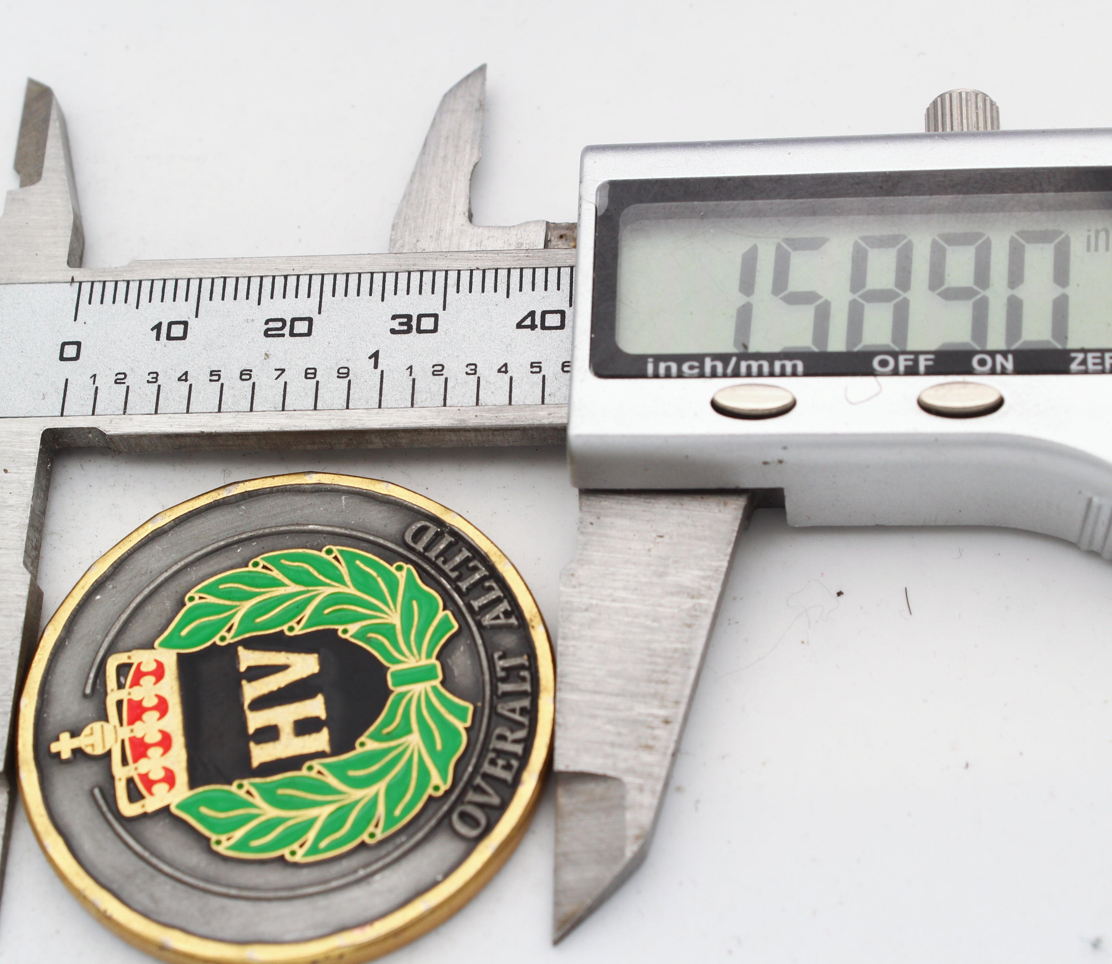 Norwegian Home Guard HV Challenge Coin 1.58” Copper Heimevernsdistrikt 01 Military Coin Pre-Owned